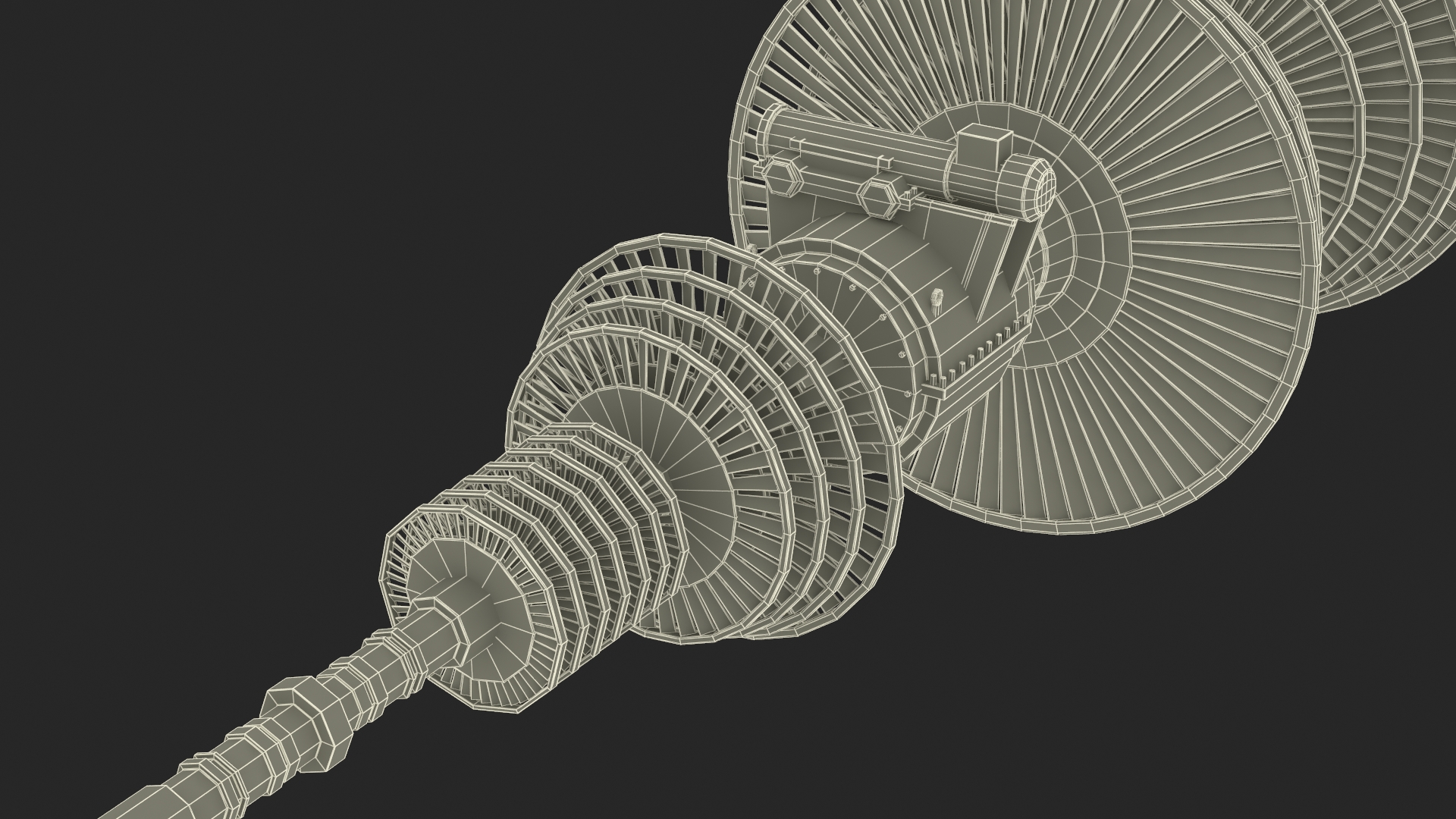 3D Engine Turbine Assembly model