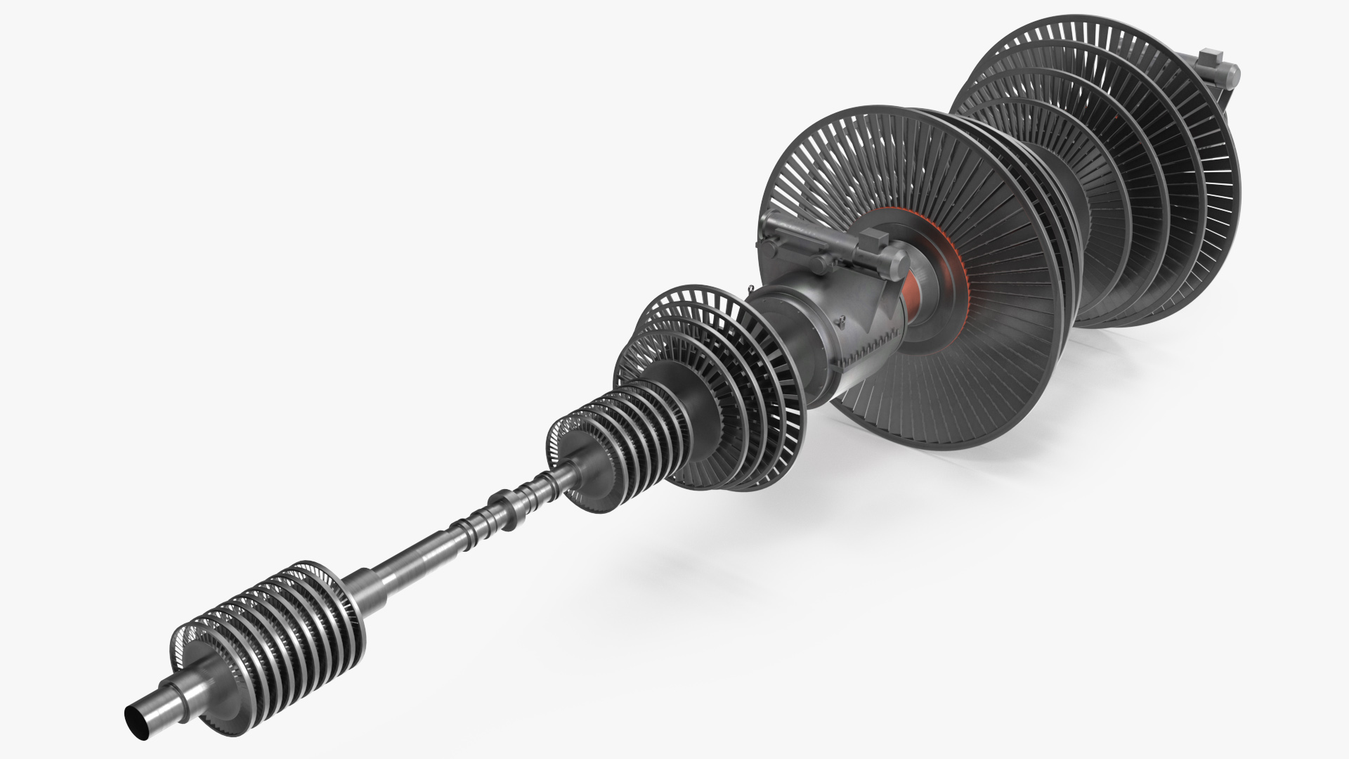 3D Engine Turbine Assembly model