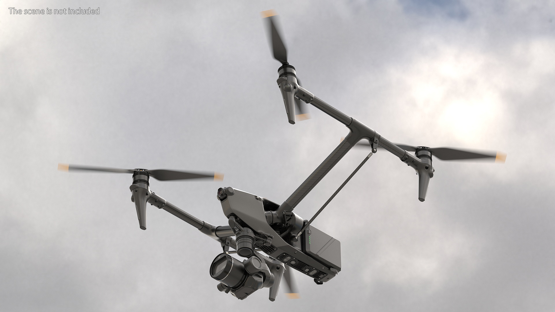 DJI Inspires Drone Rigged for Cinema 4D 3D model