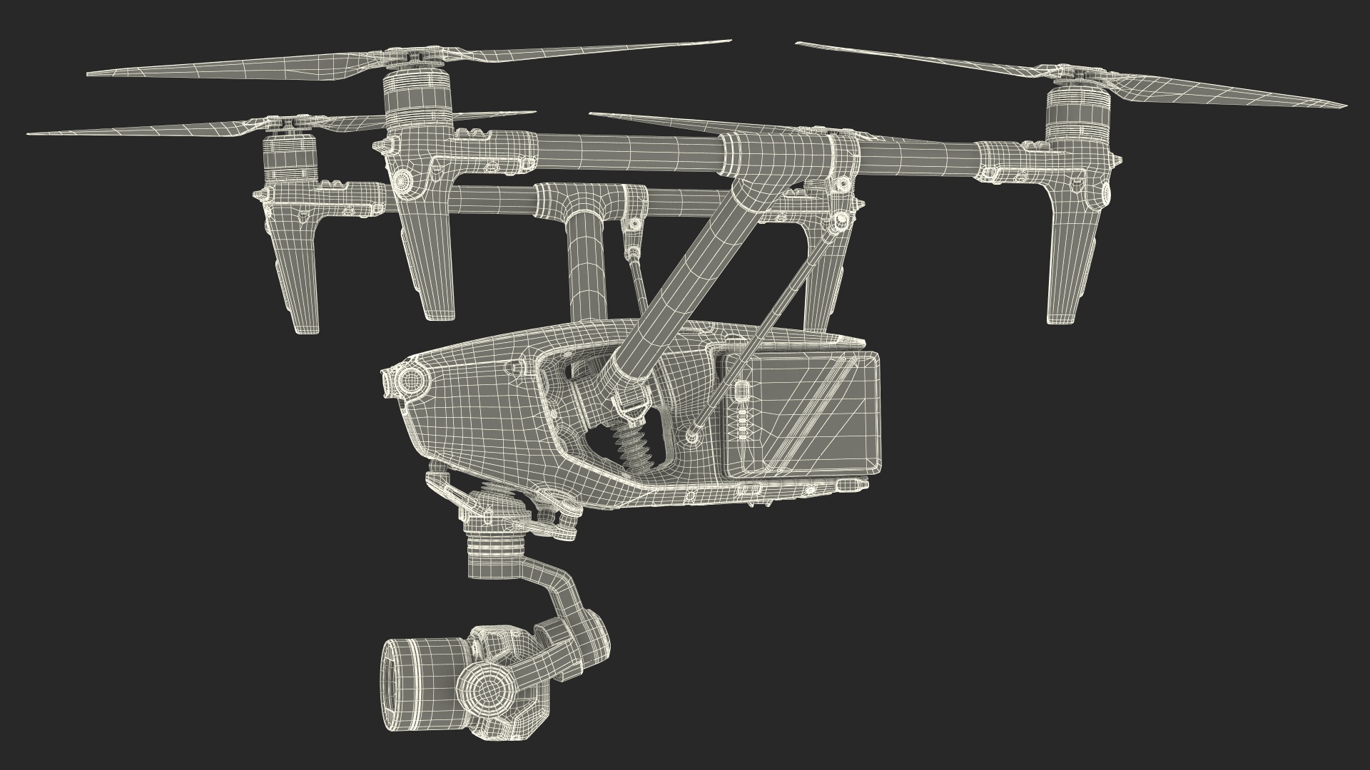 DJI Inspires Drone Rigged for Cinema 4D 3D model