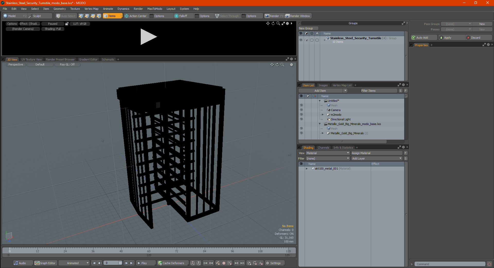 Stainless Steel Security Turnstile 3D model