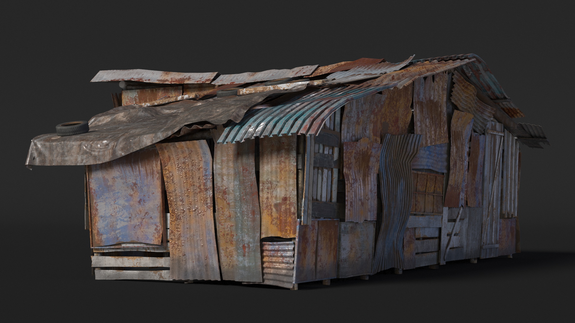 3D model Rusty Tin Roof Cabin