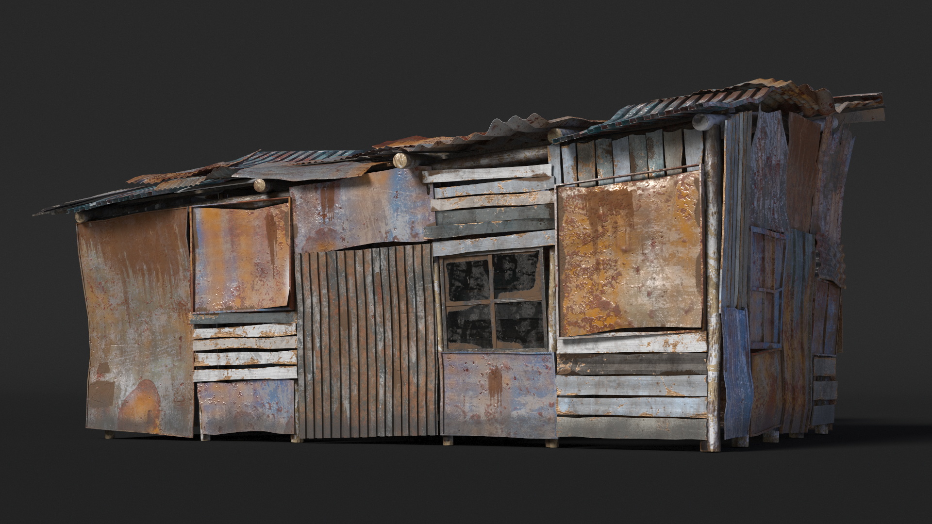 3D model Rusty Tin Roof Cabin