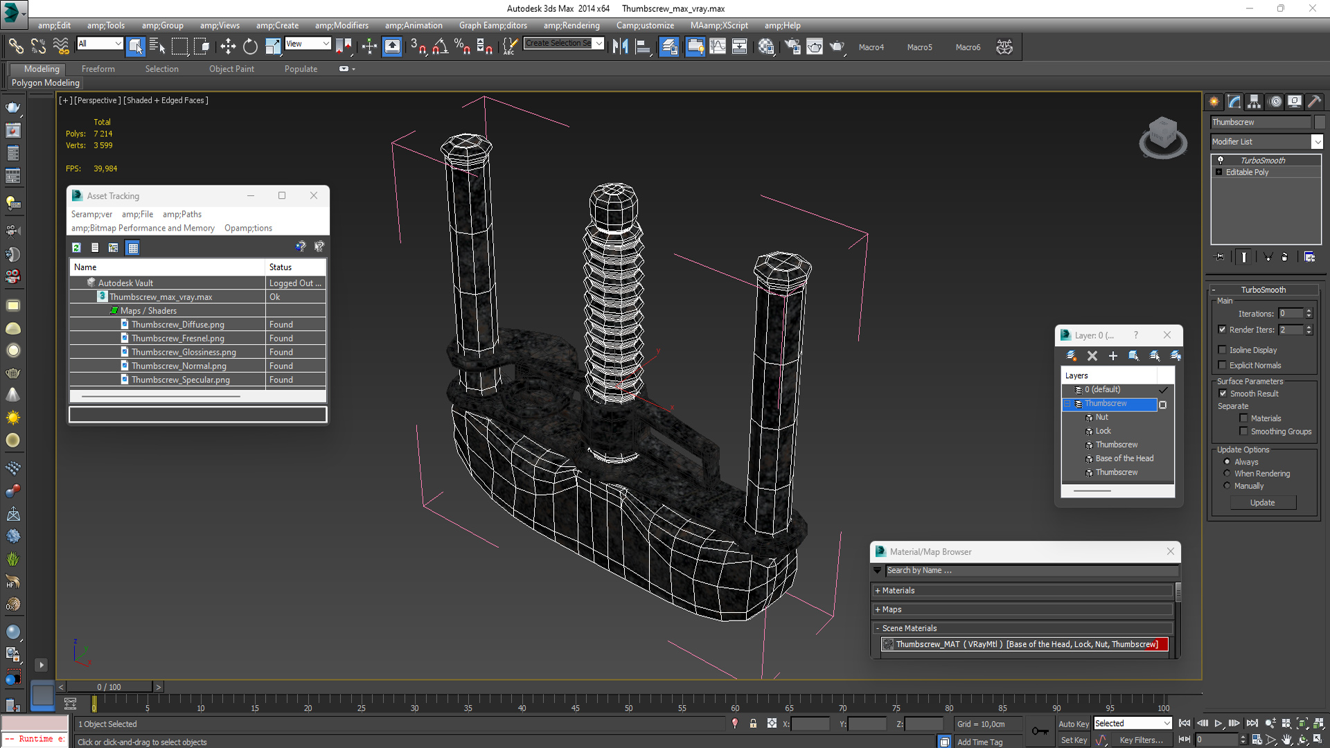 3D model Thumbscrew