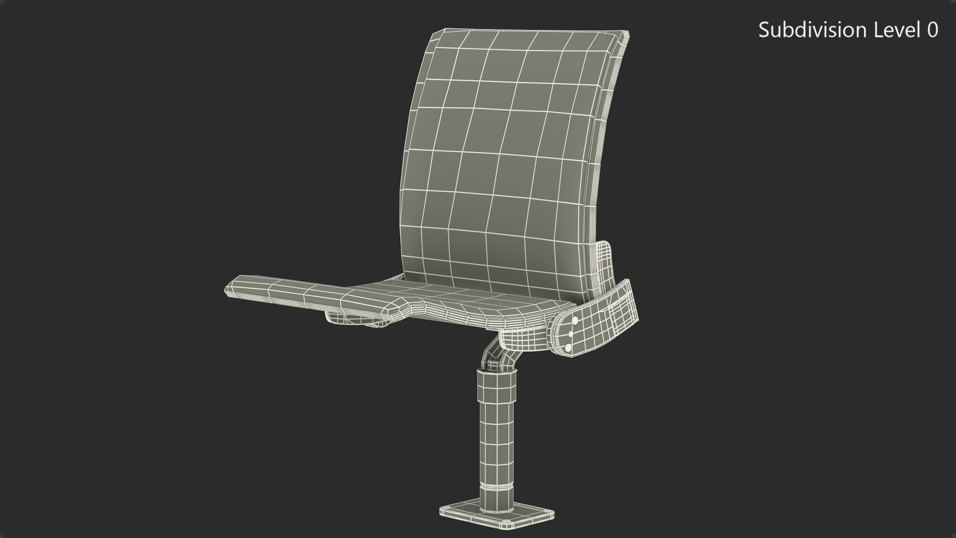 3D Auditorium Soft Seating Dark Wood model