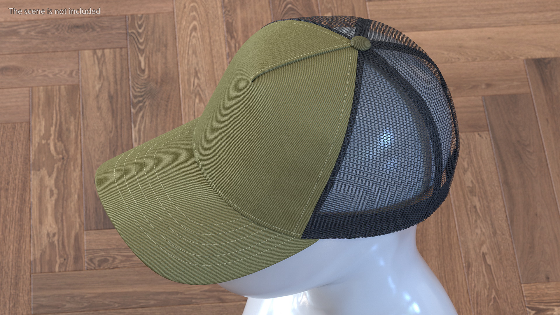 Trucker Cap Olive 3D