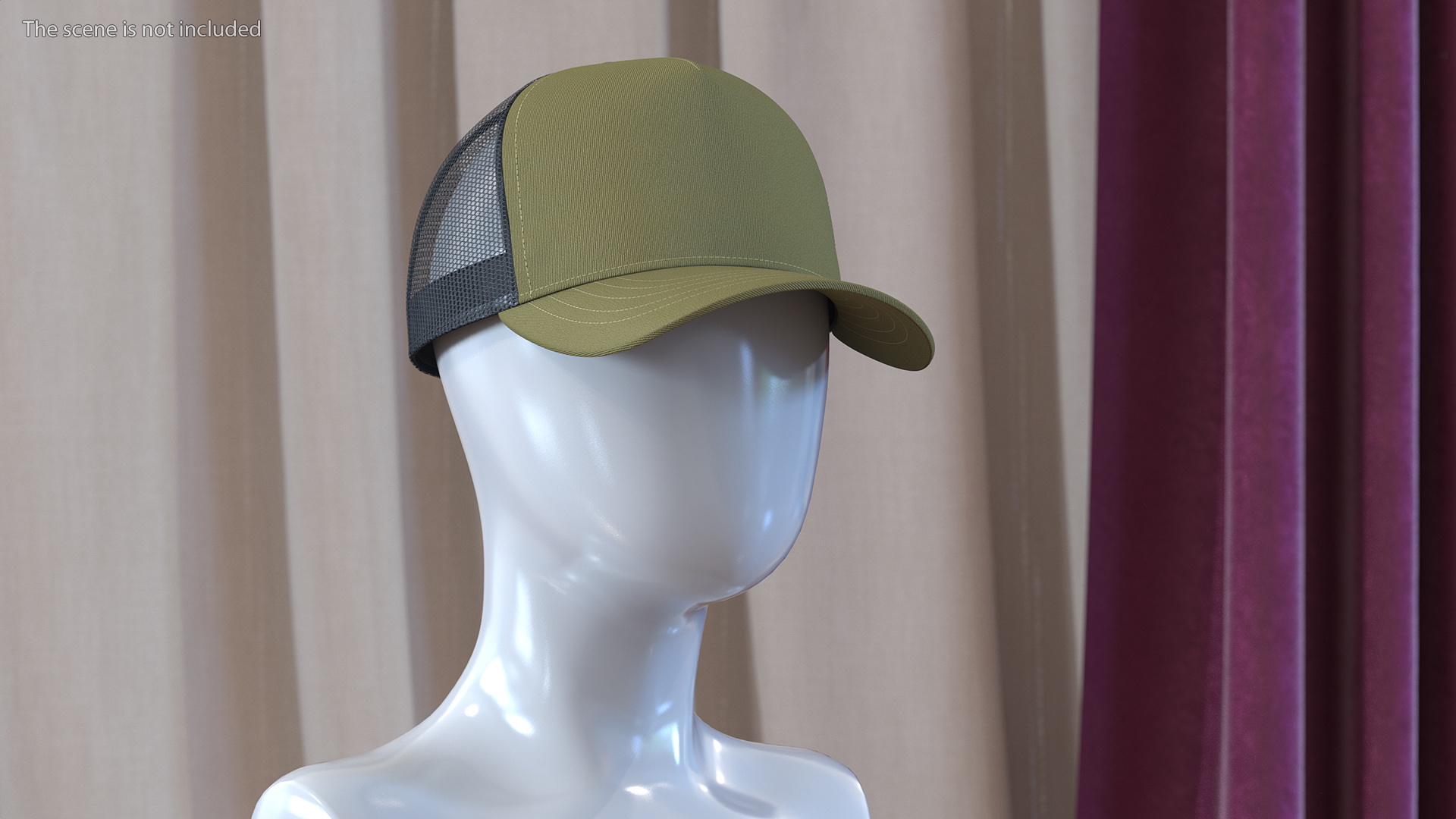 Trucker Cap Olive 3D