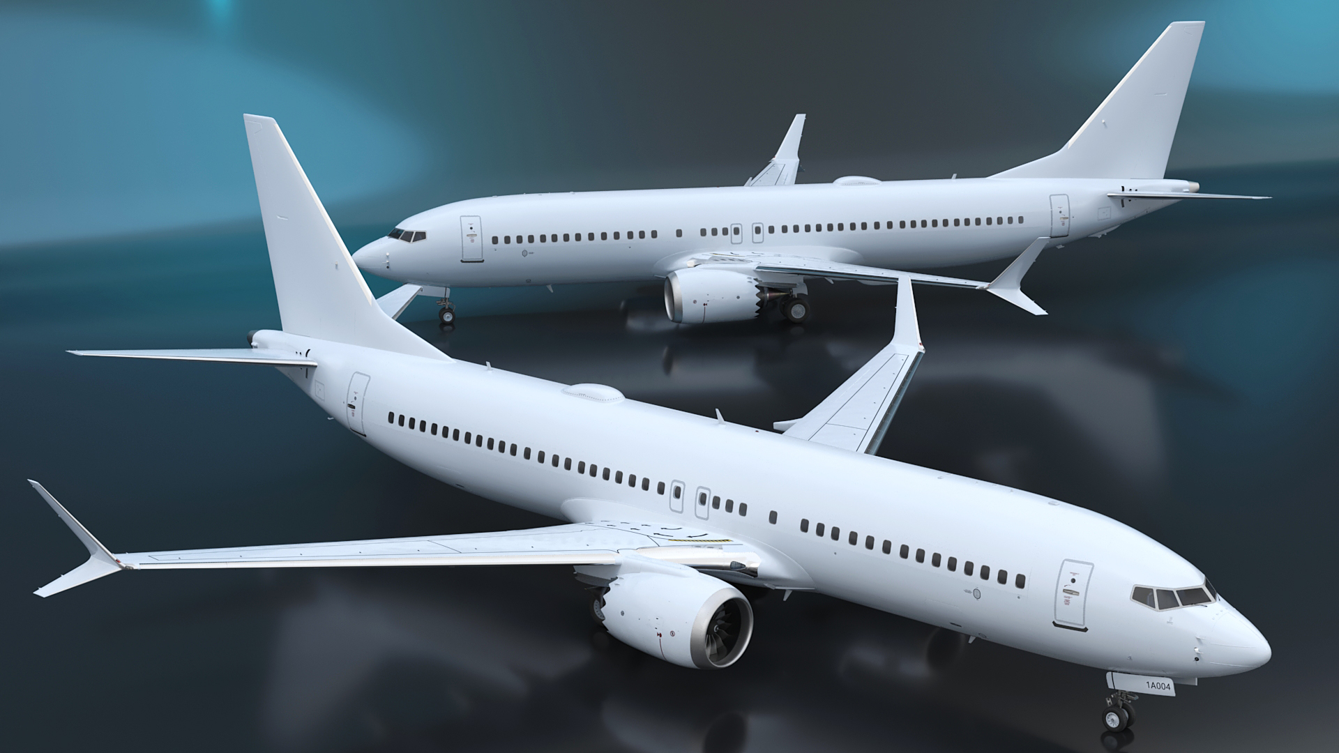 White Boeing 737 MAX 8 3D