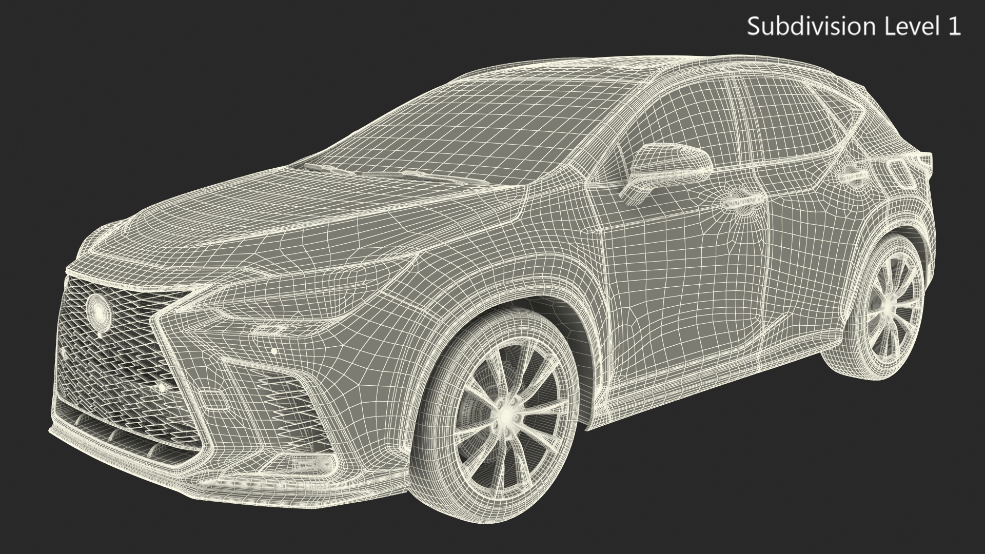 3D Hybrid SUV Car White Rigged for Maya