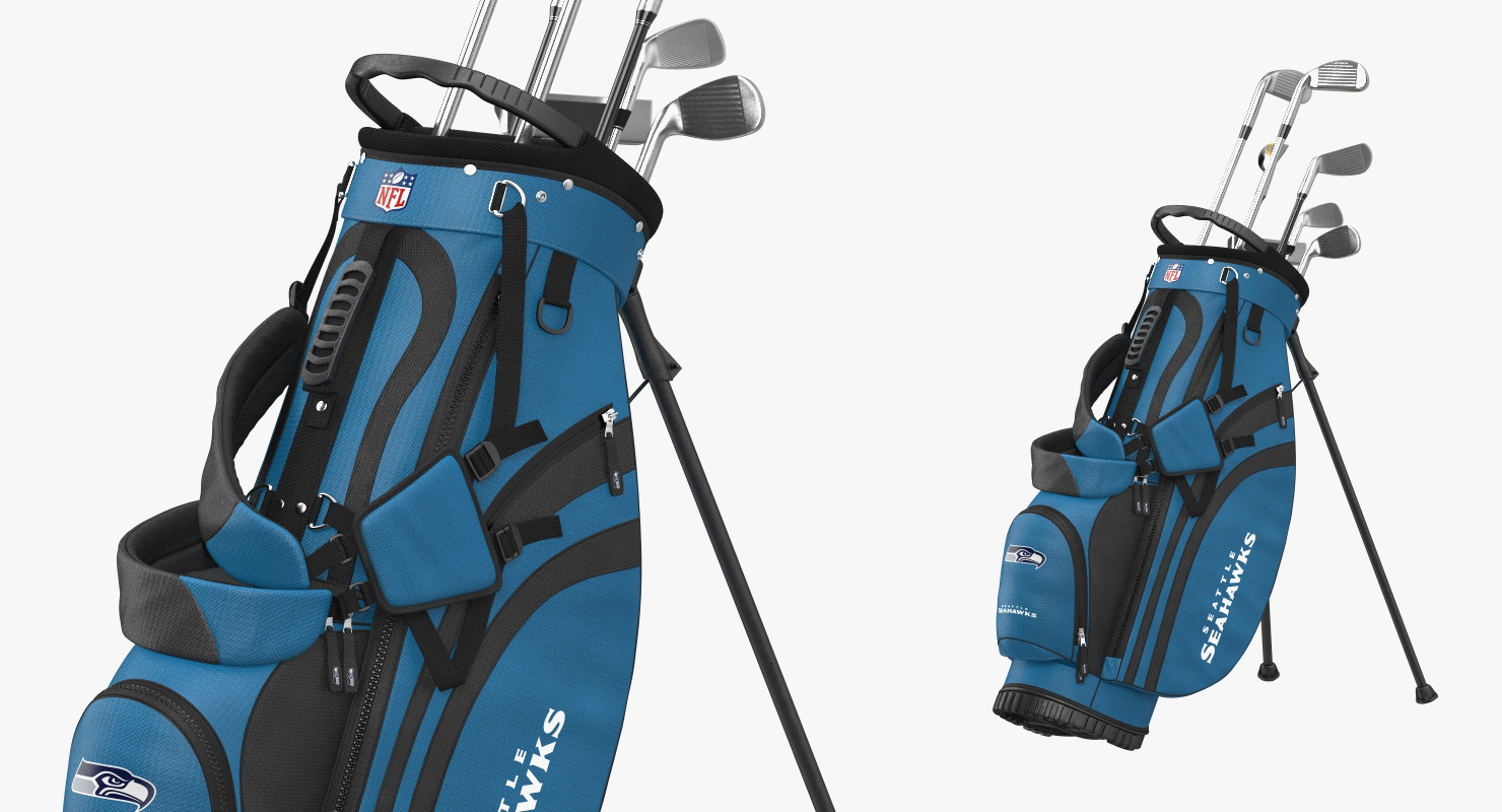 3D Golf Bag Seahawks with Clubs model