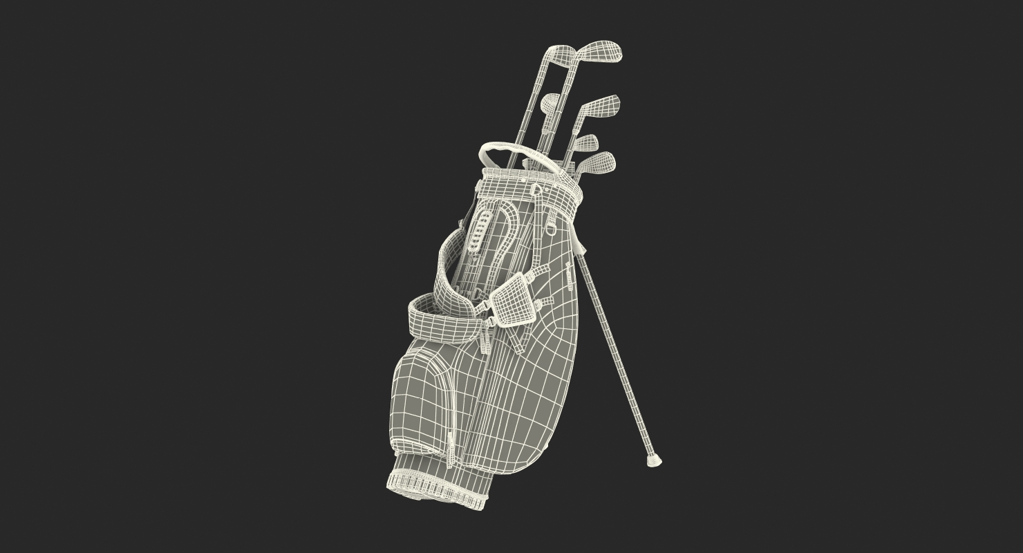 3D Golf Bag Seahawks with Clubs model