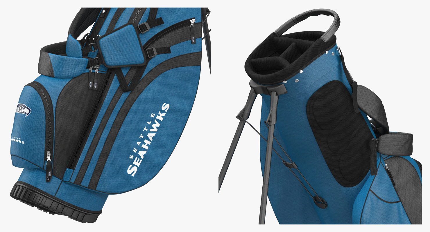 3D Golf Bag Seahawks with Clubs model