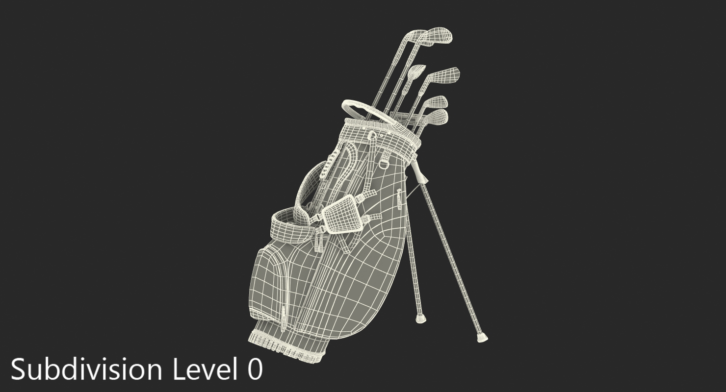 3D Golf Bag Seahawks with Clubs model