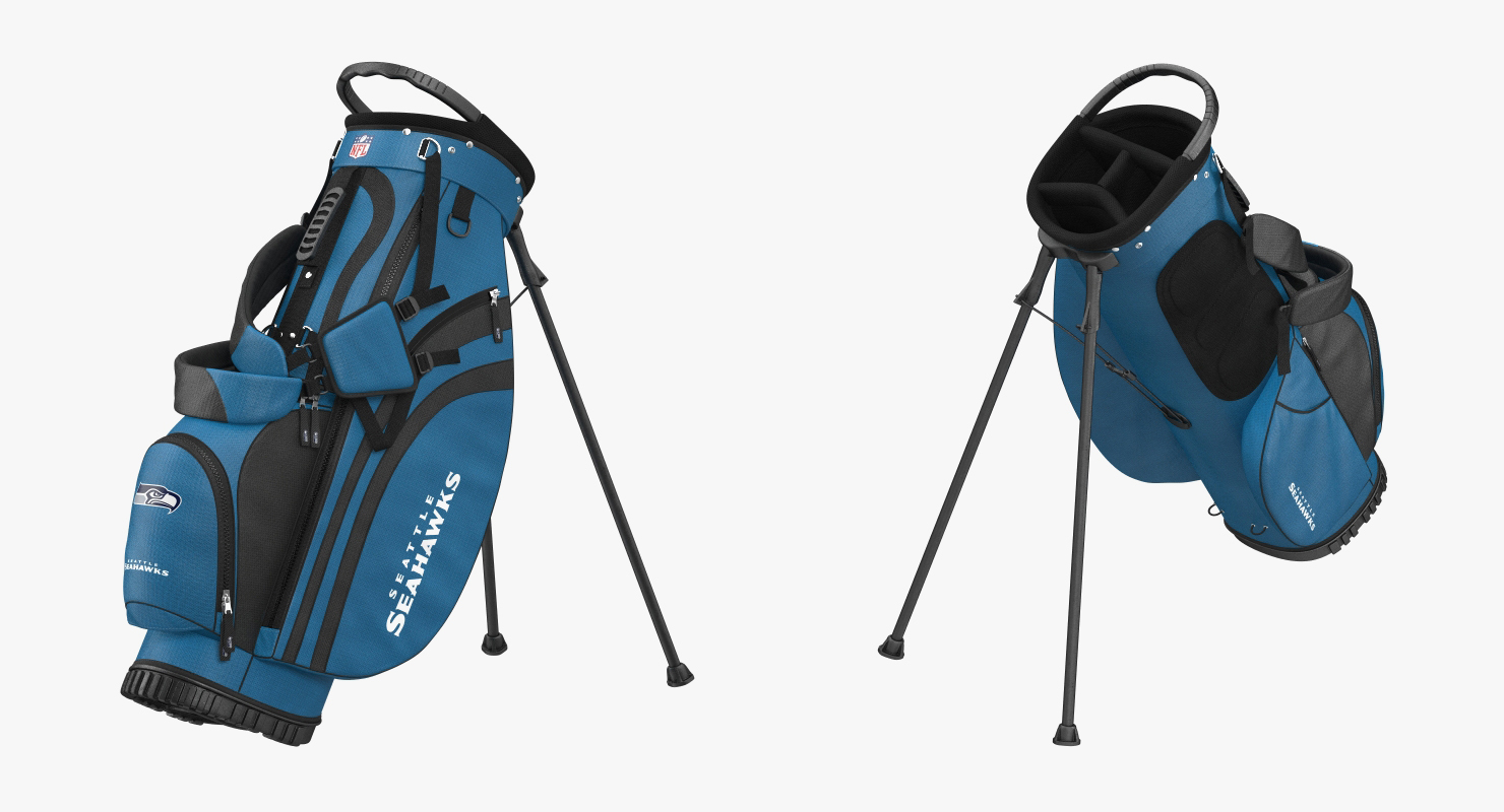 3D Golf Bag Seahawks with Clubs model