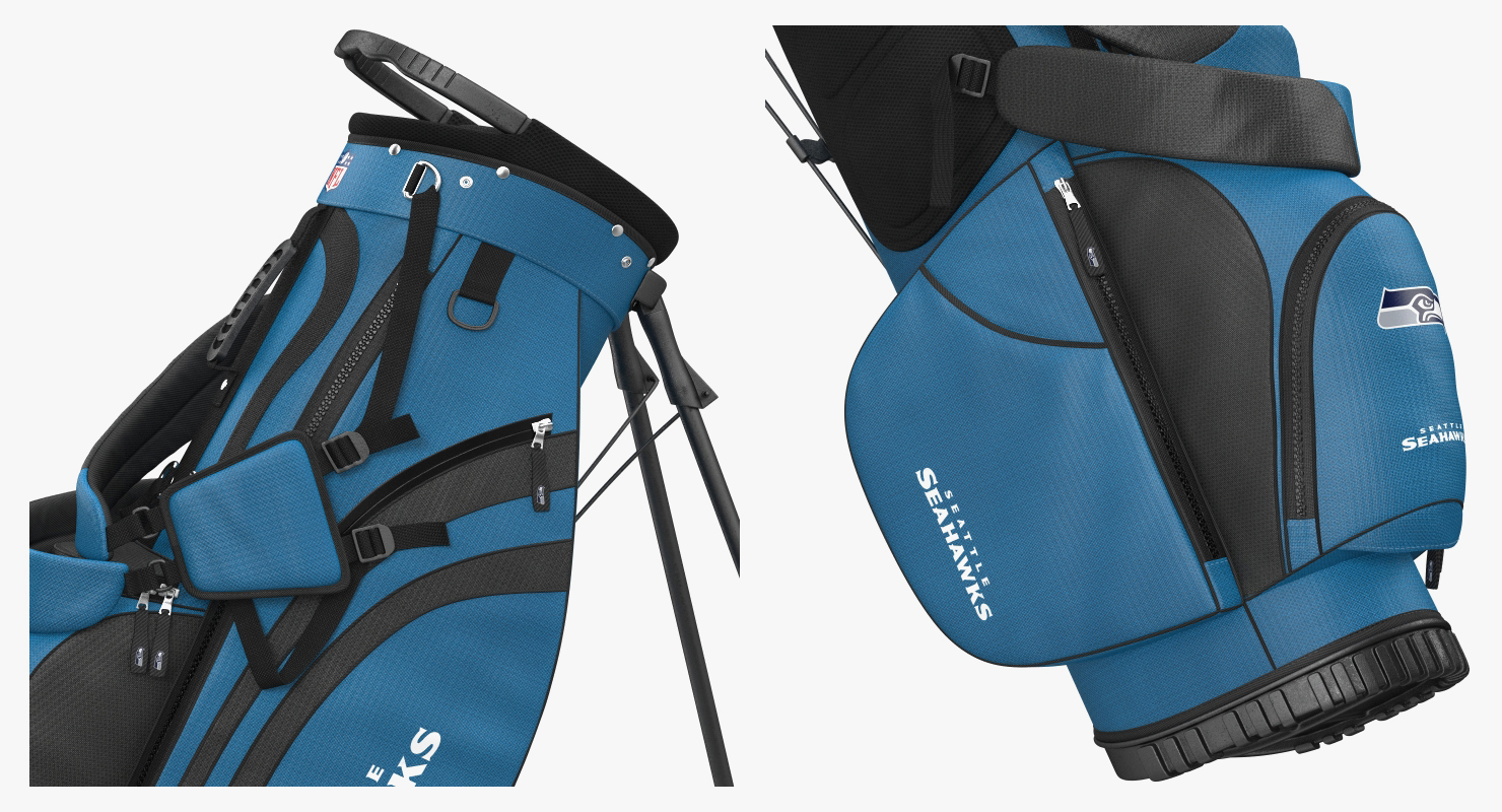 3D Golf Bag Seahawks with Clubs model