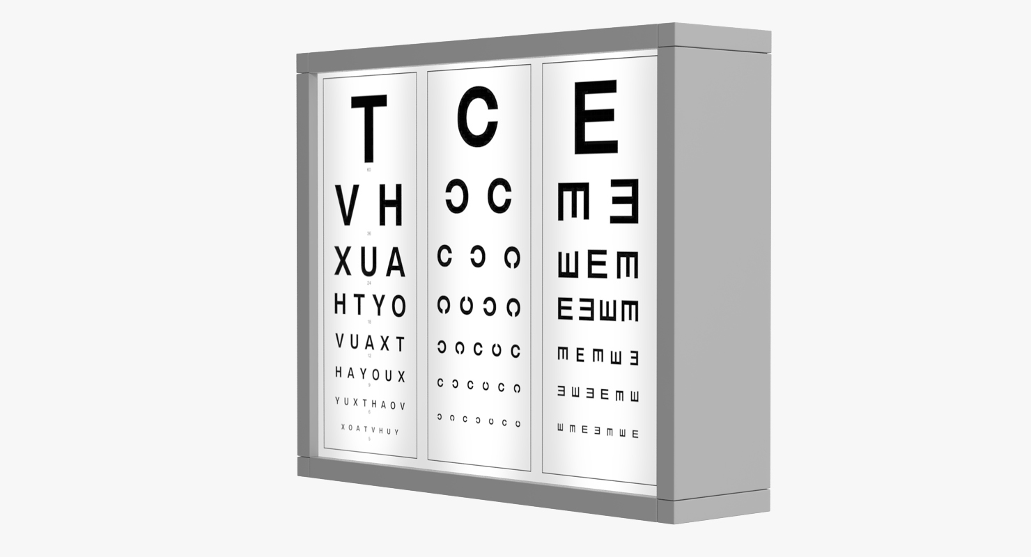 3D Optotype Medical Eye Chart