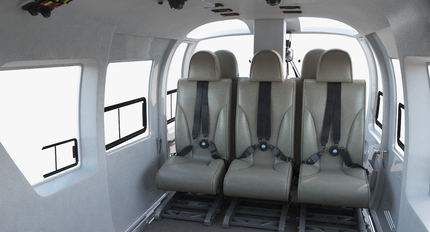 Kawasaki BK 117 Air Ambulance Helicopter Rigged 3D