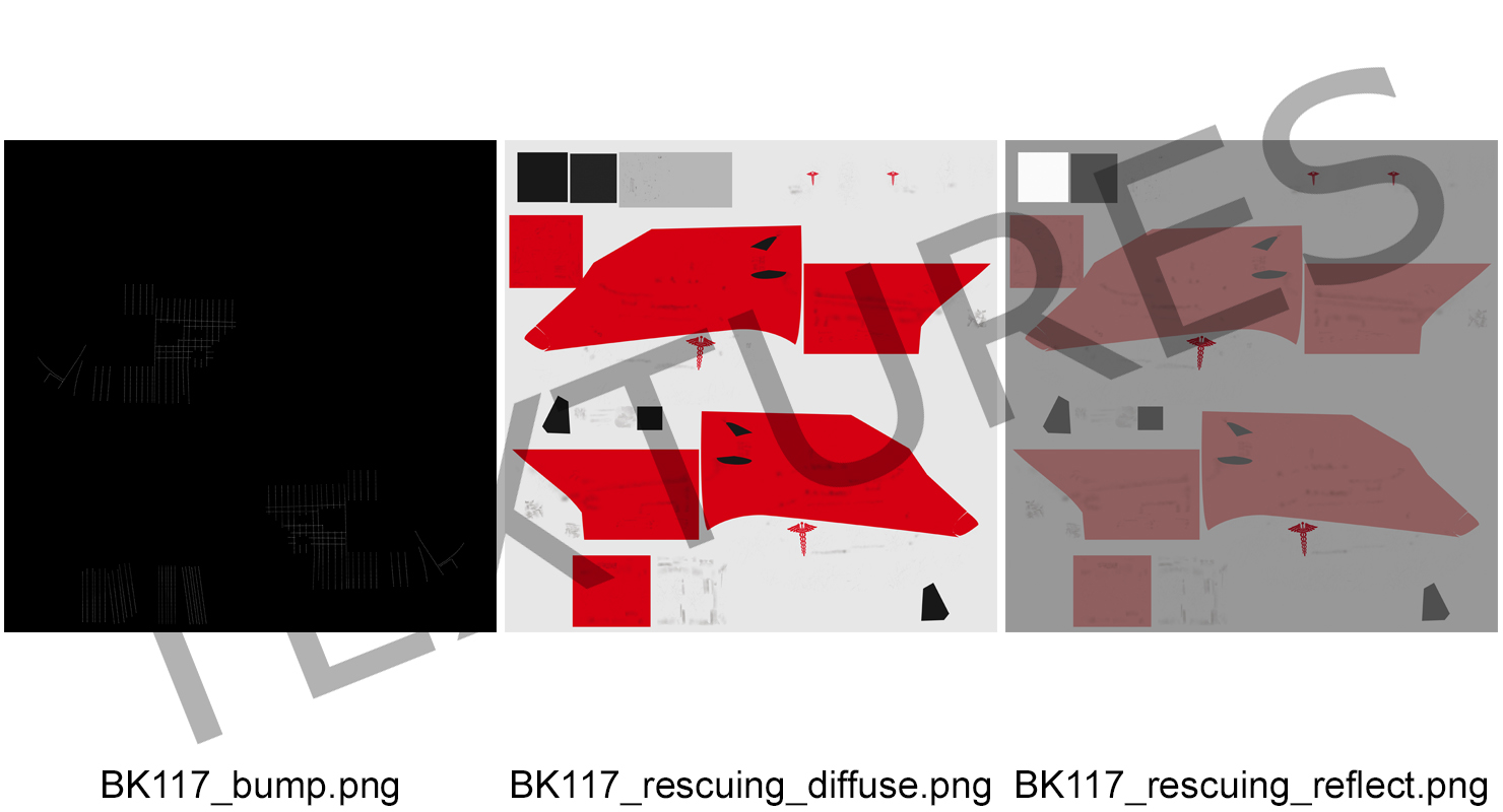 Kawasaki BK 117 Air Ambulance Helicopter Rigged 3D