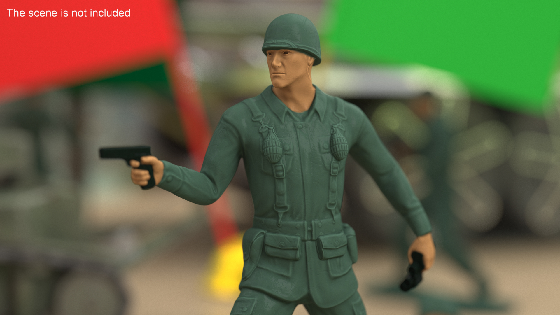 3D Toy Soldier with Pistol and Binoculars model