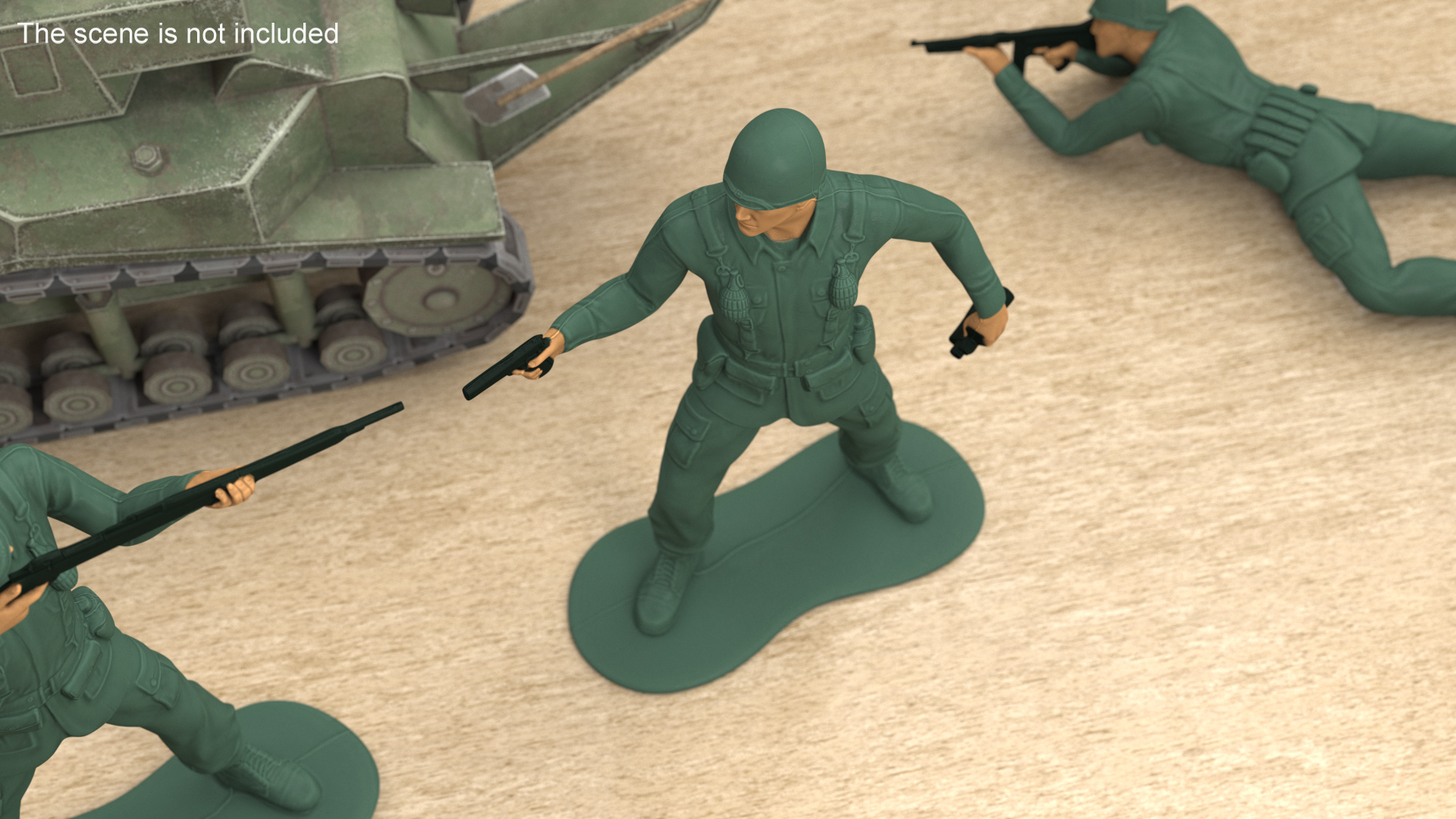 3D Toy Soldier with Pistol and Binoculars model