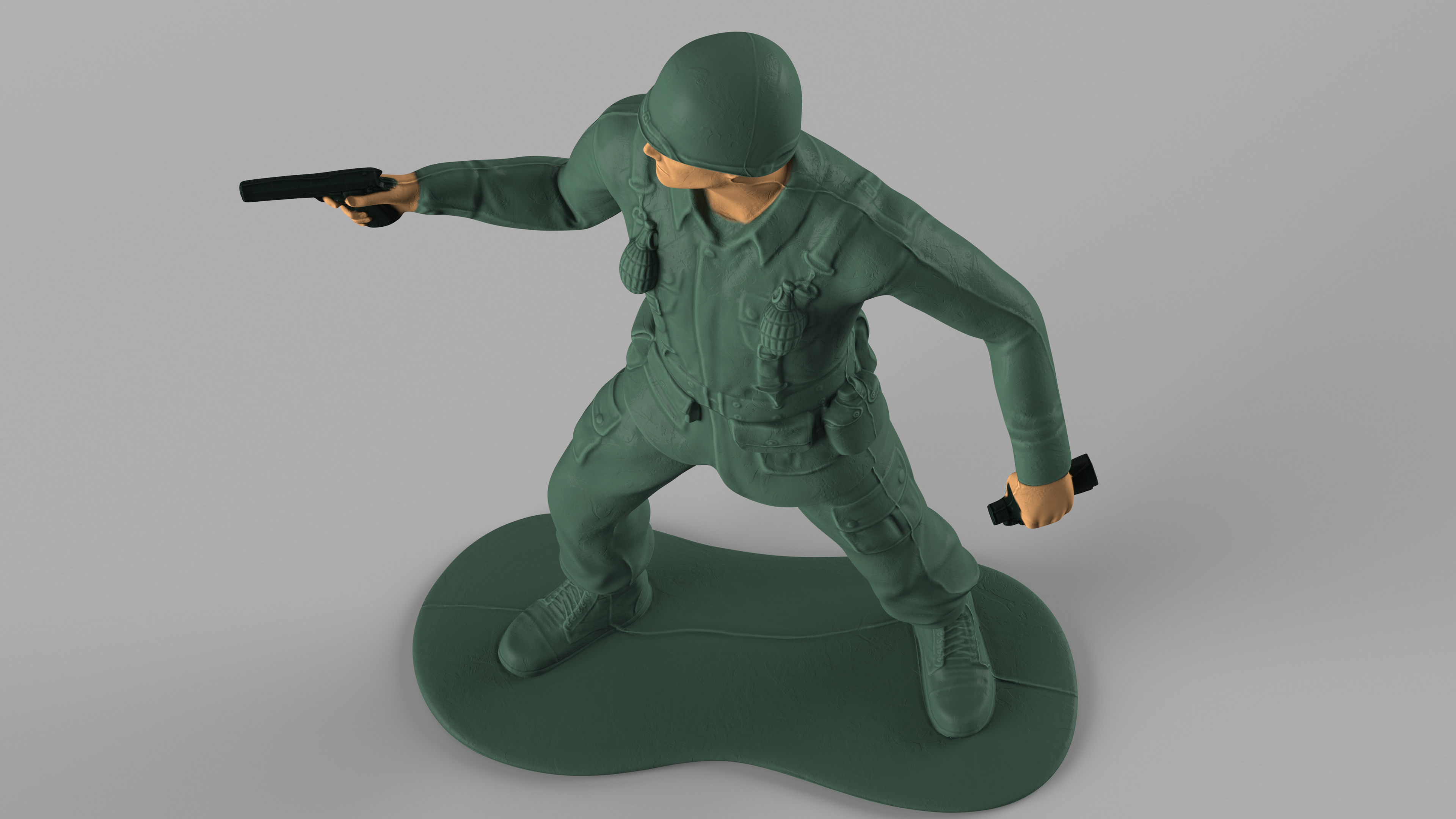 3D Toy Soldier with Pistol and Binoculars model