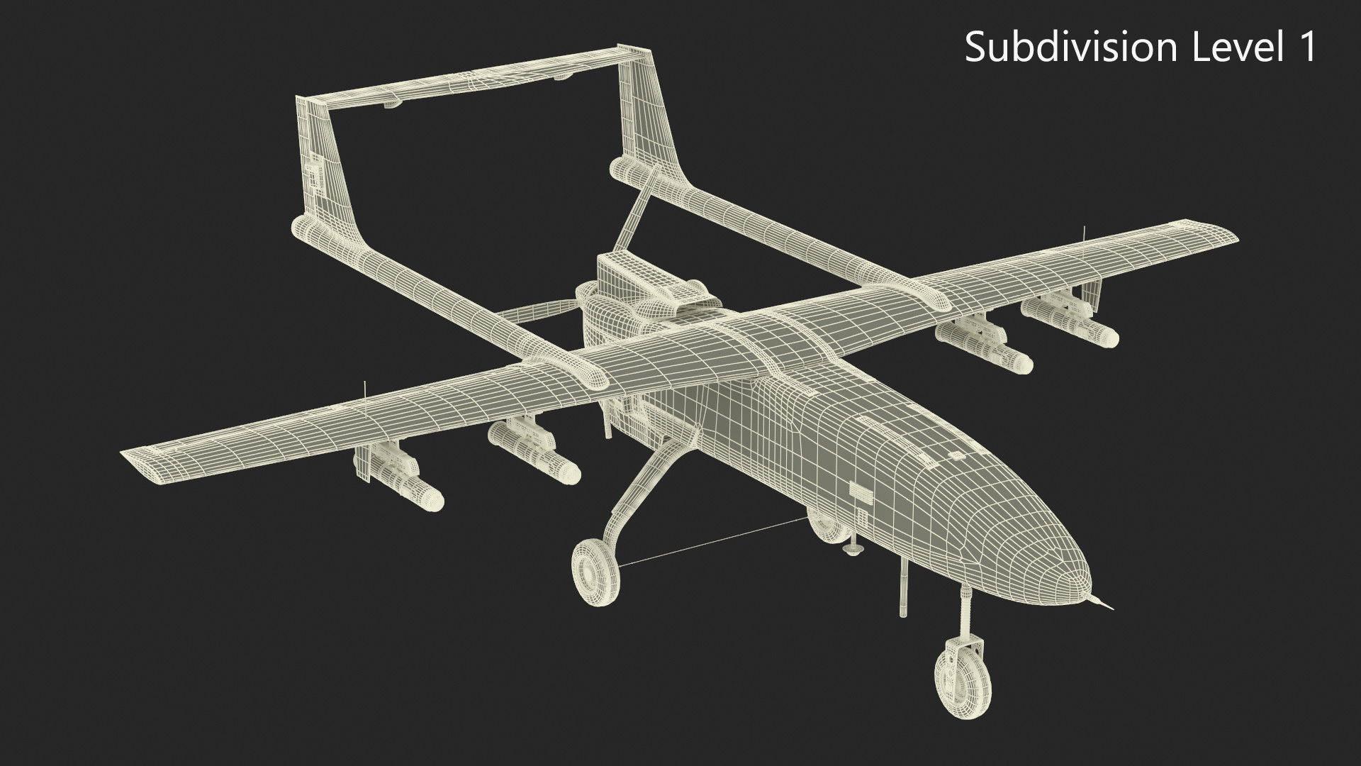 Iranian Drone Mohajer-6 Sand Color 3D model