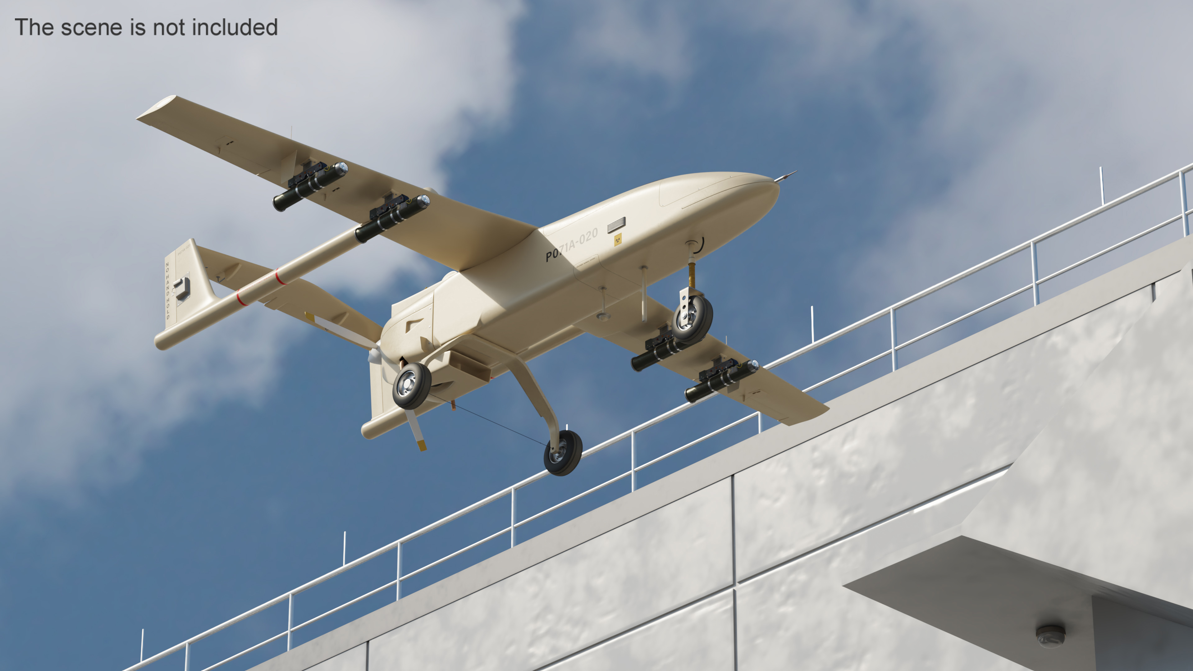 Iranian Drone Mohajer-6 Sand Color 3D model