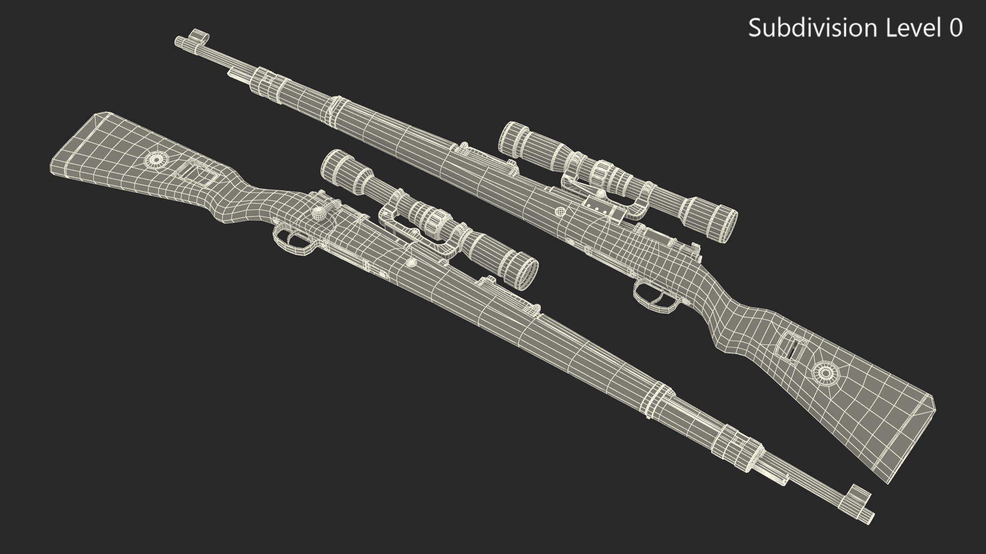 3D model Mauser Karabiner 98 Kurz Sniper Old