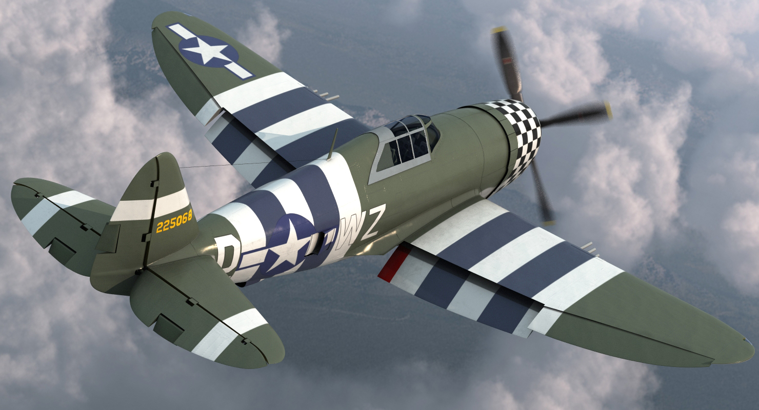 3D model Fighter Aircraft Republic P 47 Thunderbolt US WWII