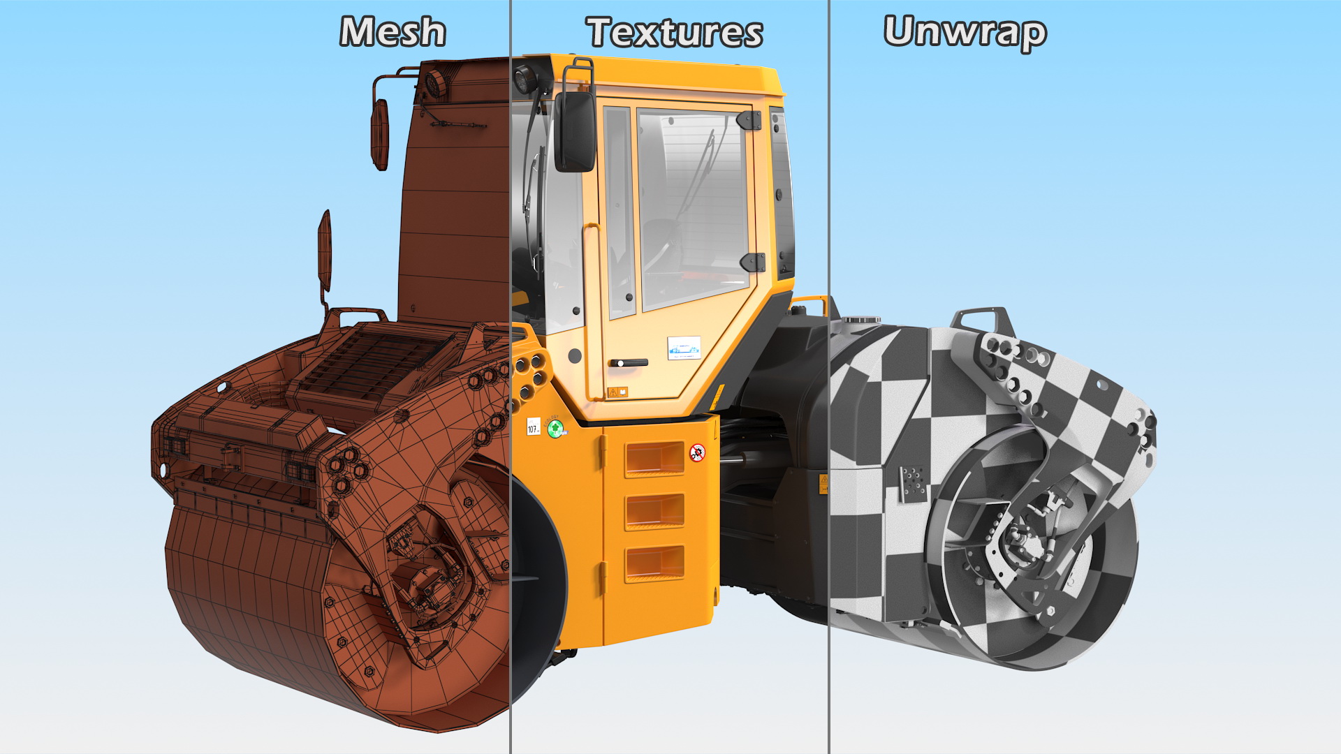 3D model Articulated Tandem Vibratory Road Roller