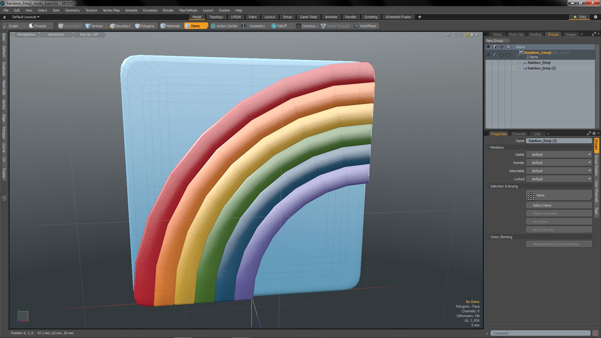 3D Rainbow Emoji model