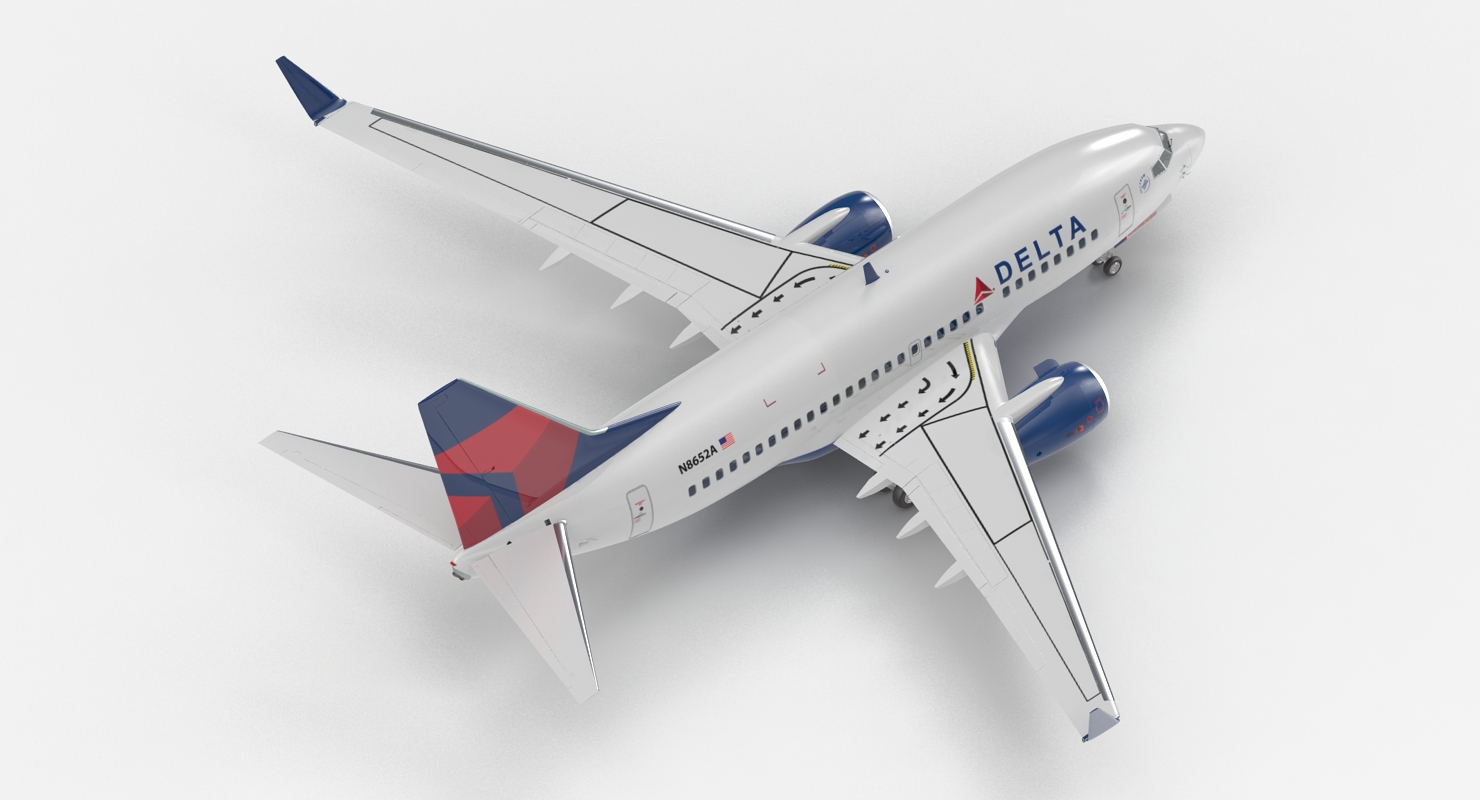 3D model Boeing 737 600 Delta Air Lines