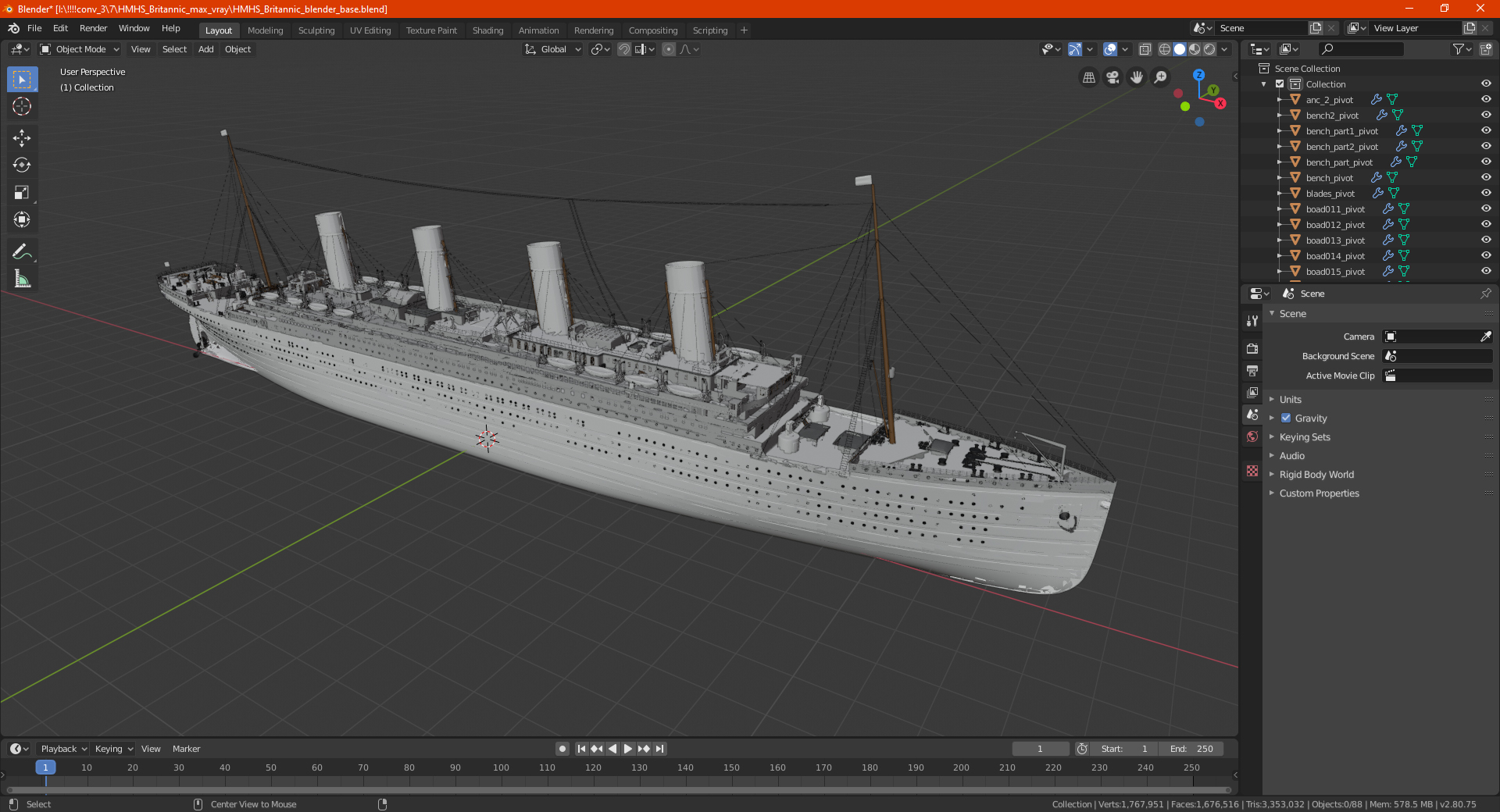 HMHS Britannic 3D model