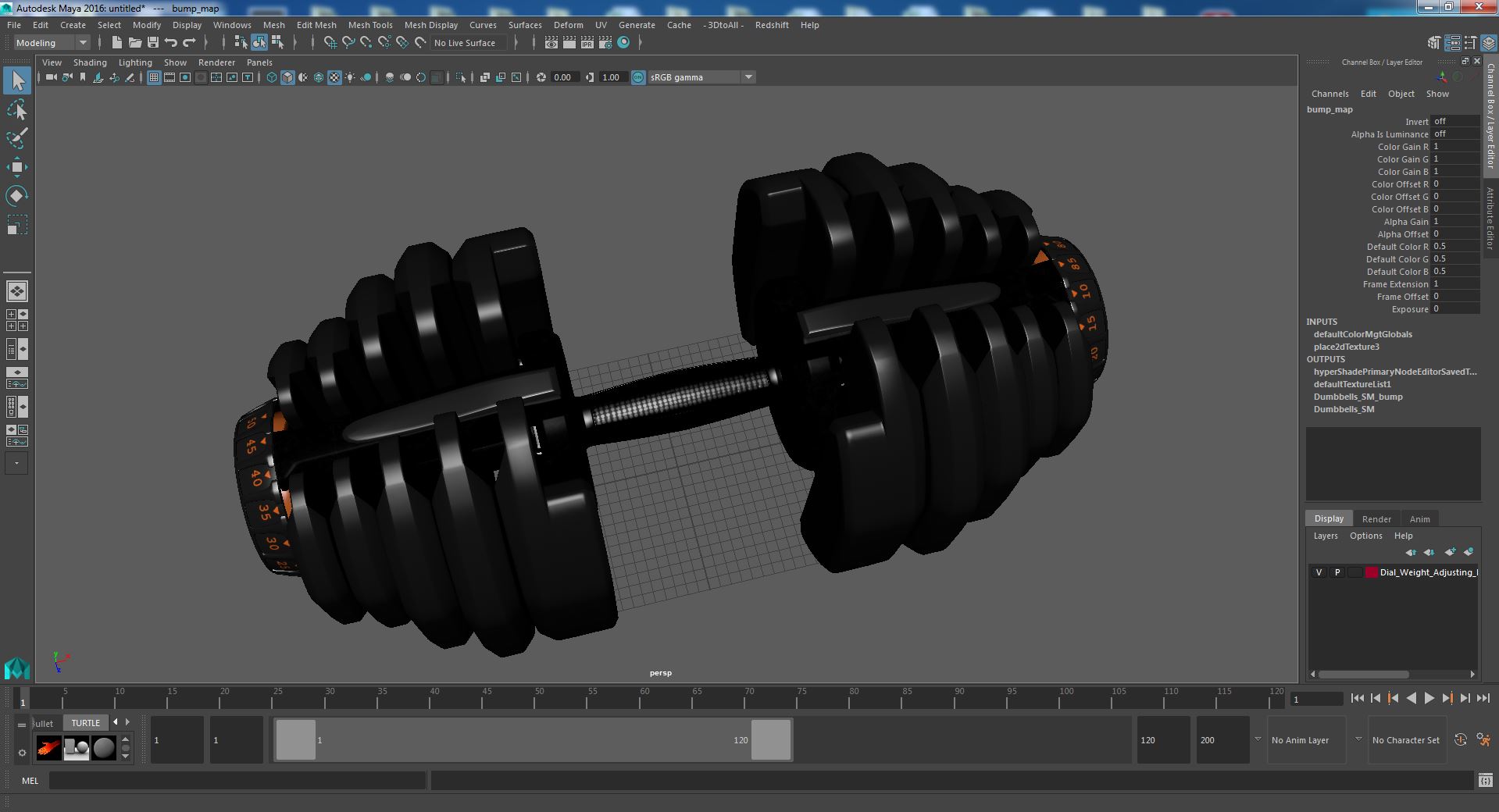 3D model Dial Weight Adjusting Dumbbell