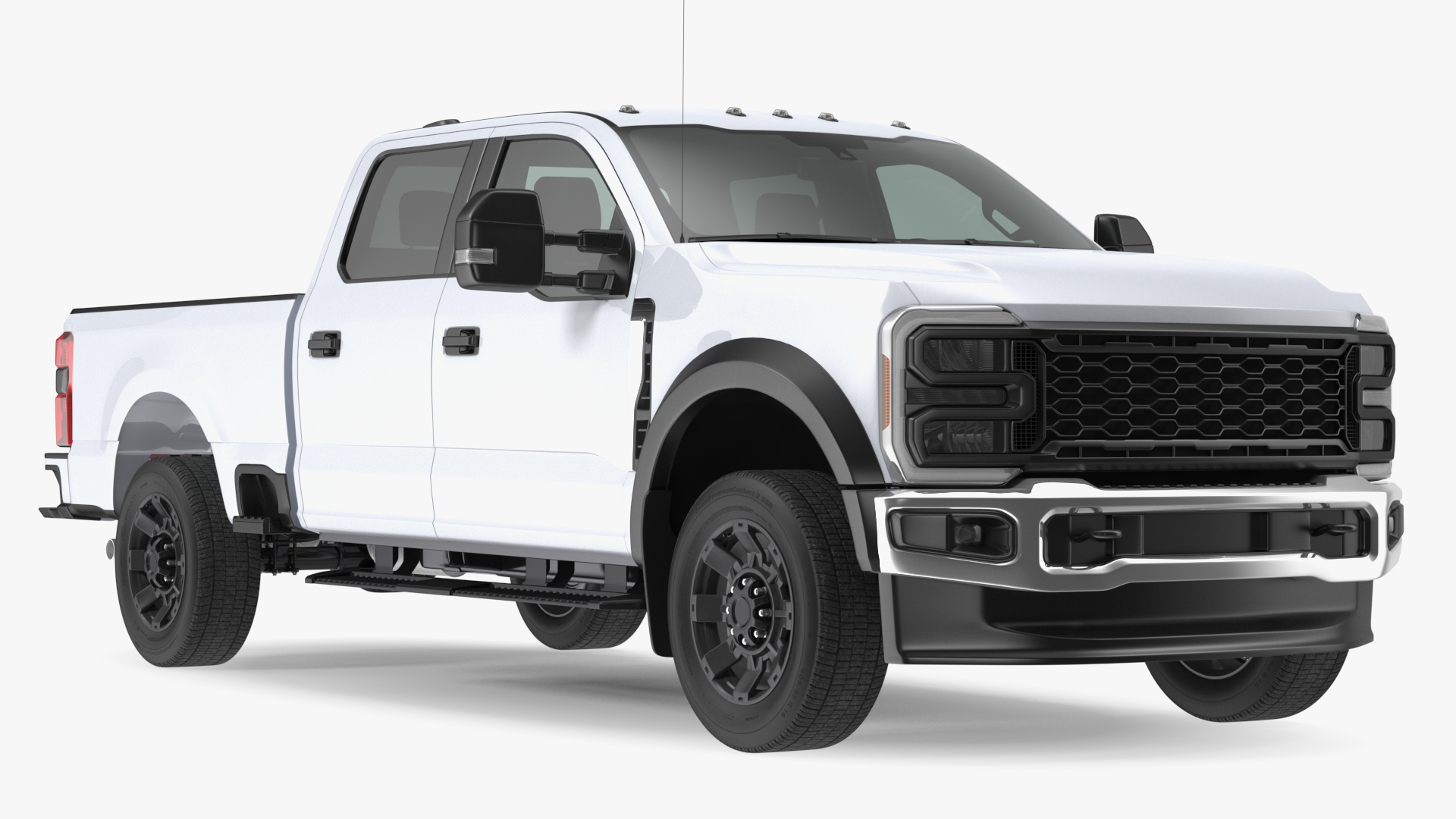 White Heavy Duty Pickup Truck 3D model