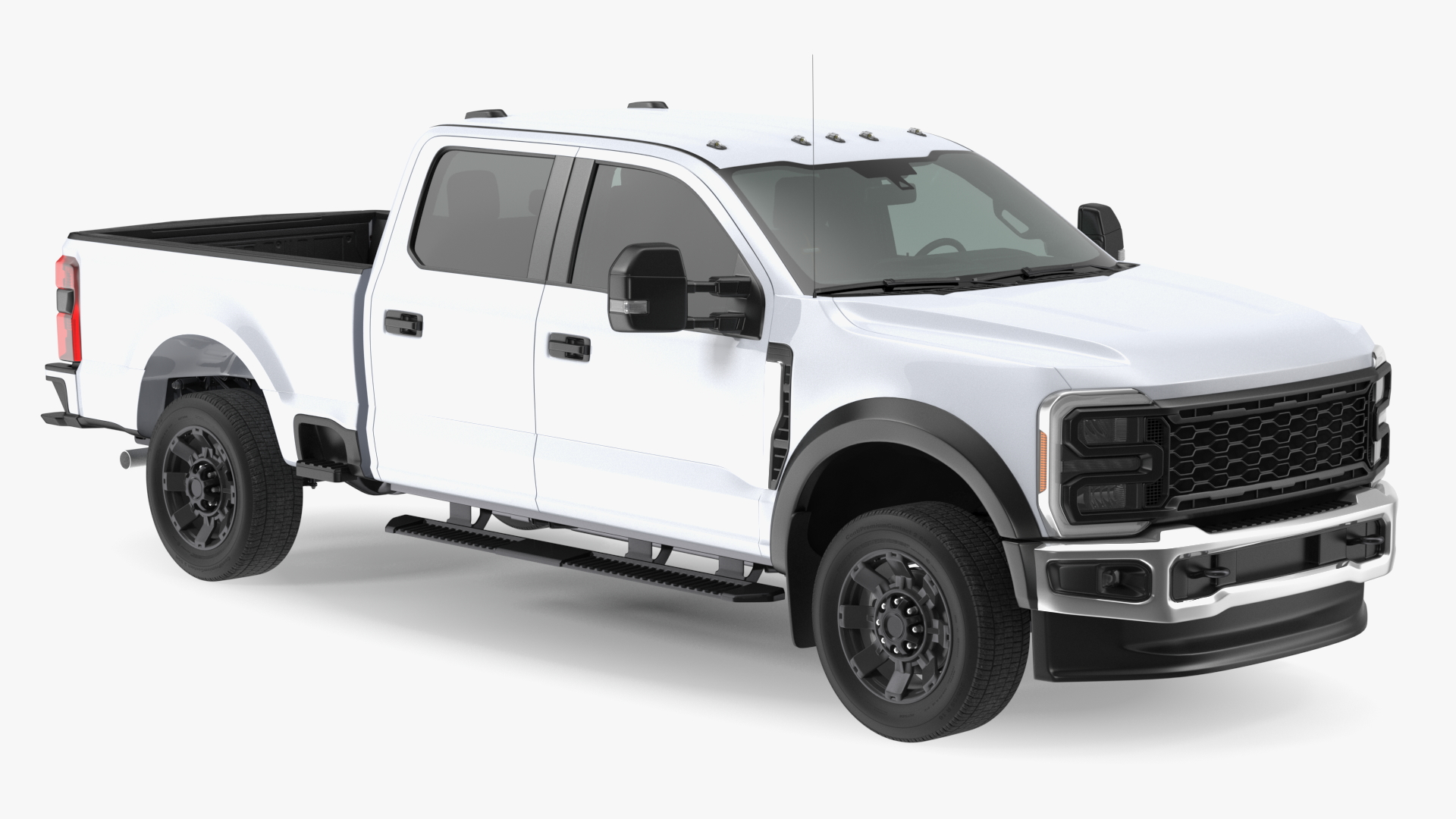 White Heavy Duty Pickup Truck 3D model