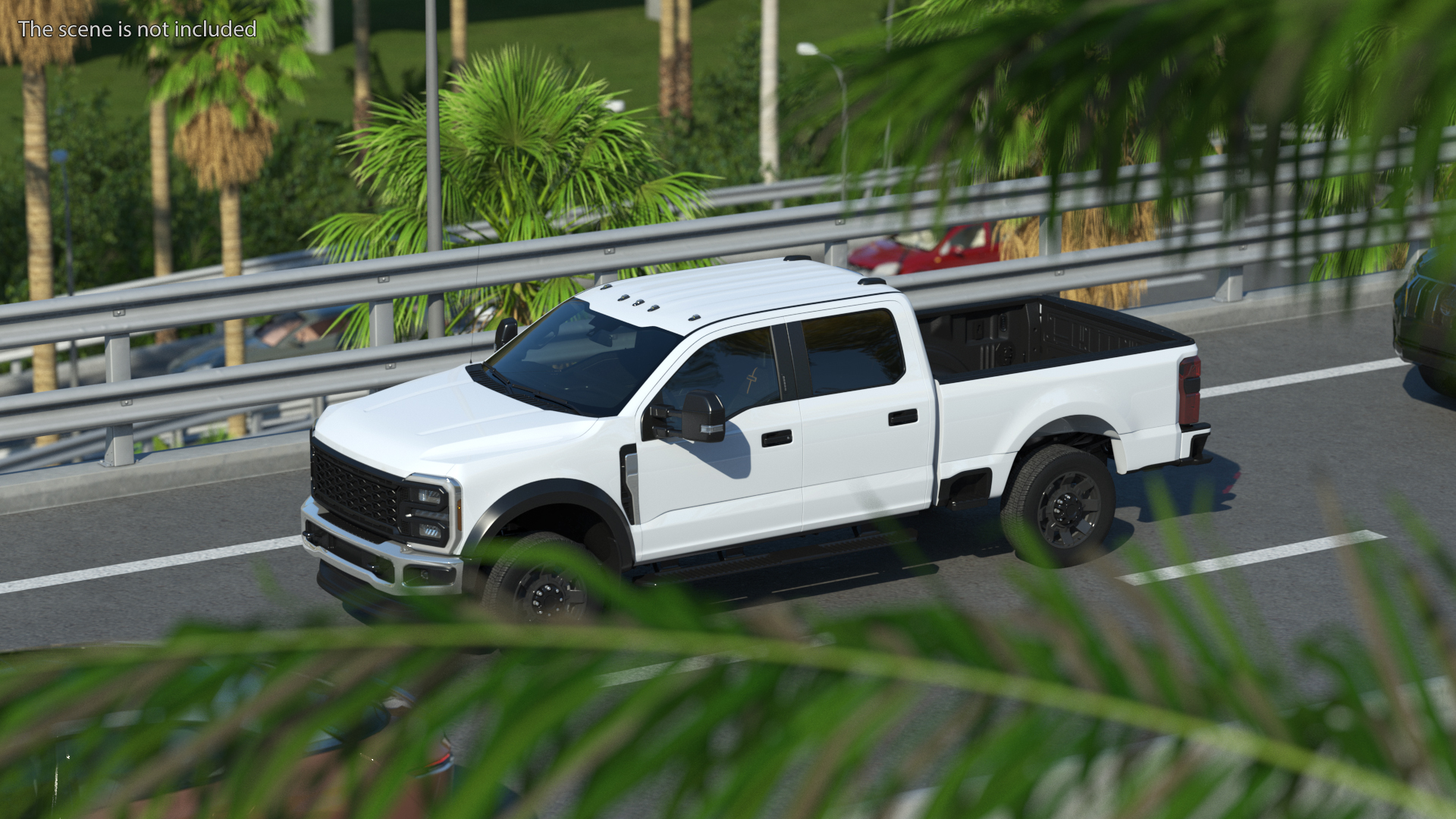 White Heavy Duty Pickup Truck 3D model