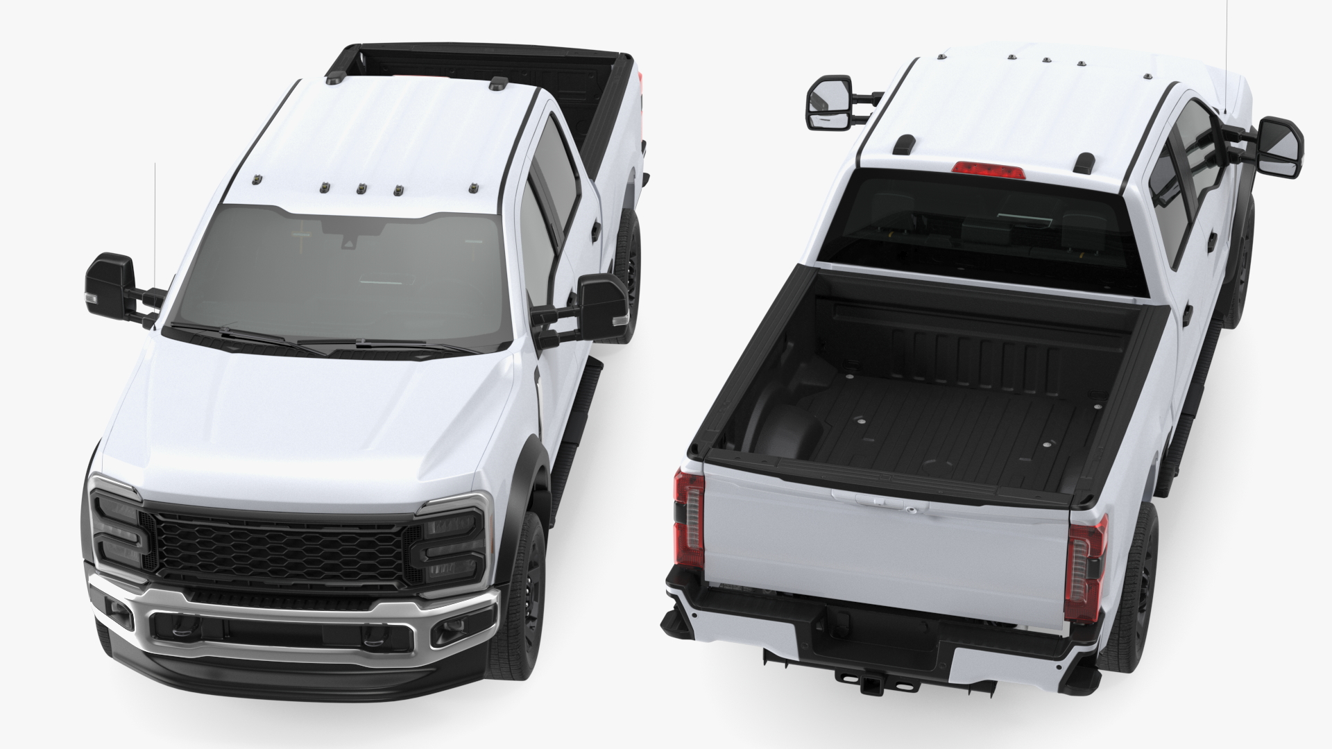 White Heavy Duty Pickup Truck 3D model