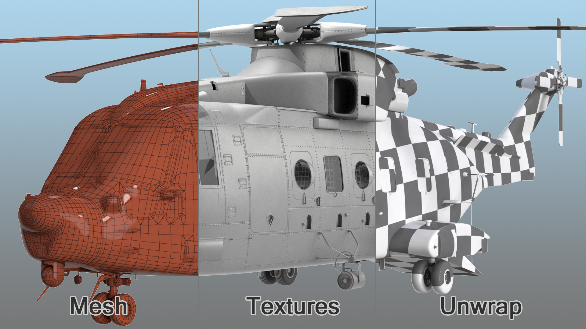 3D model Multipurpose Medium Transport Helicopter