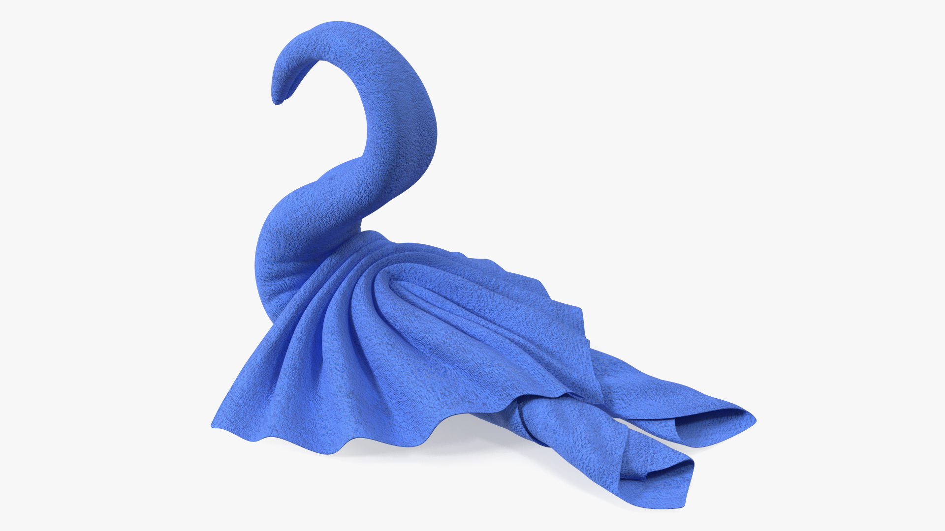 3D Blue Towel Swan with Spread Wings model