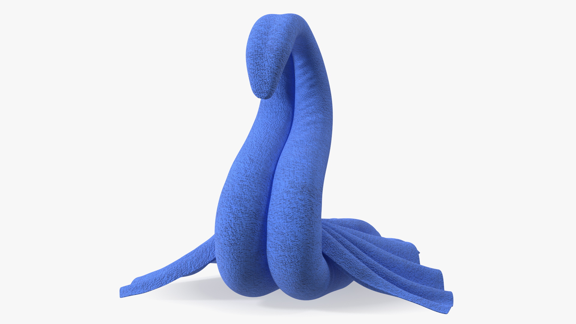 3D Blue Towel Swan with Spread Wings model