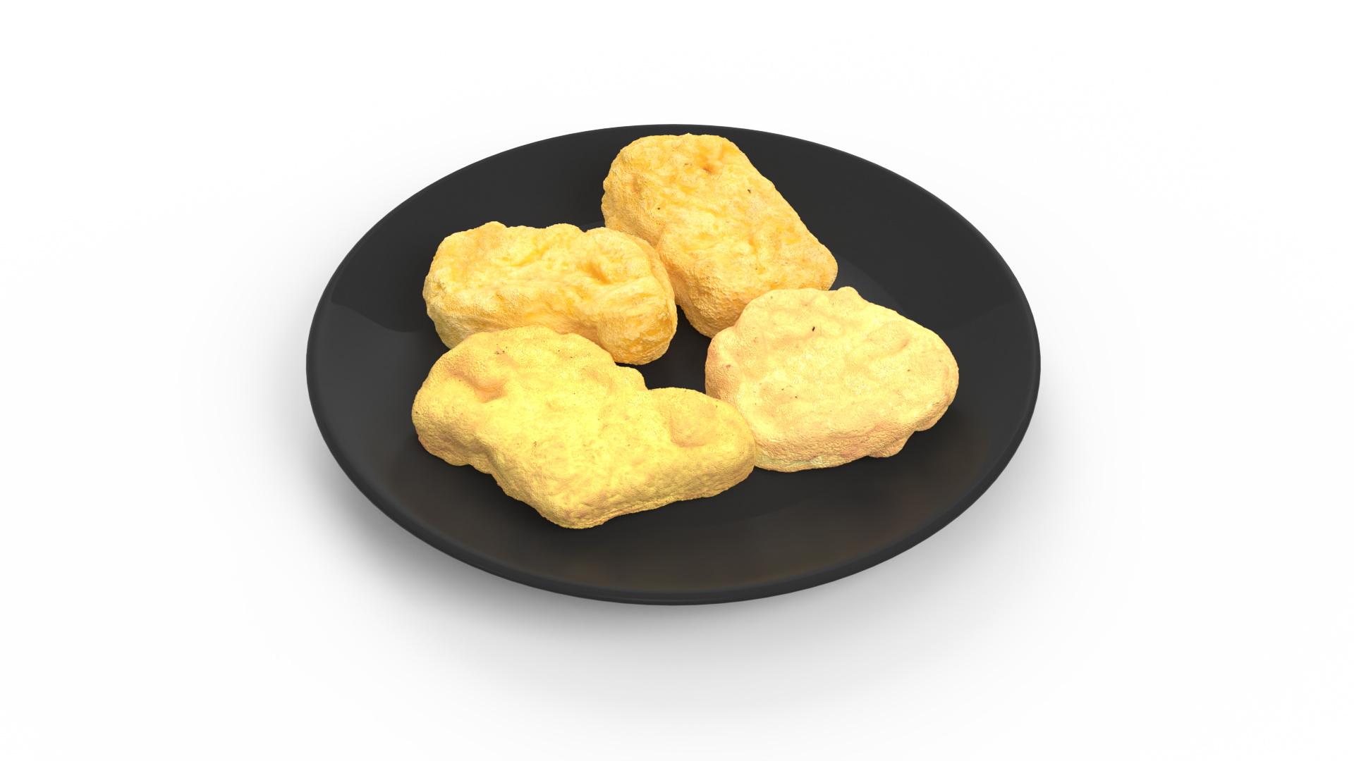 Nuggets on Black Plate 3D