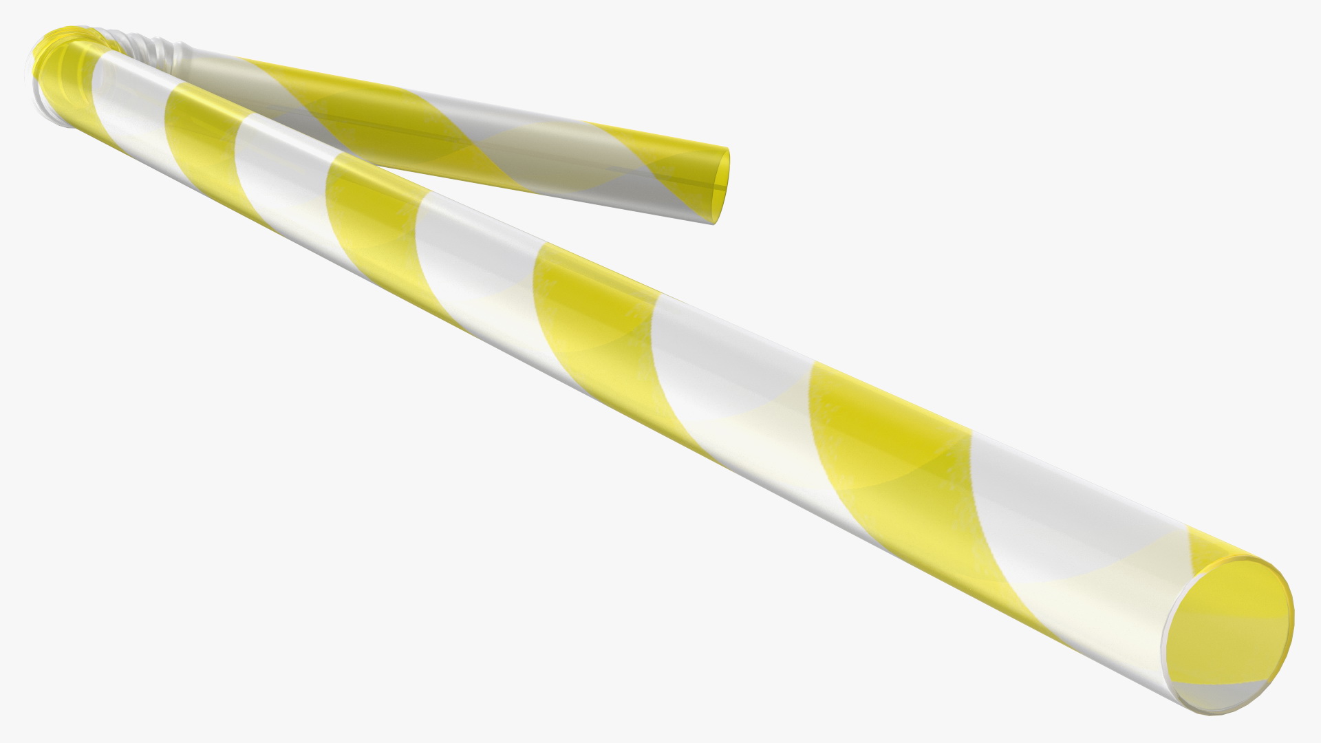 3D model Bendy Plastic Drinking Straw Yellow