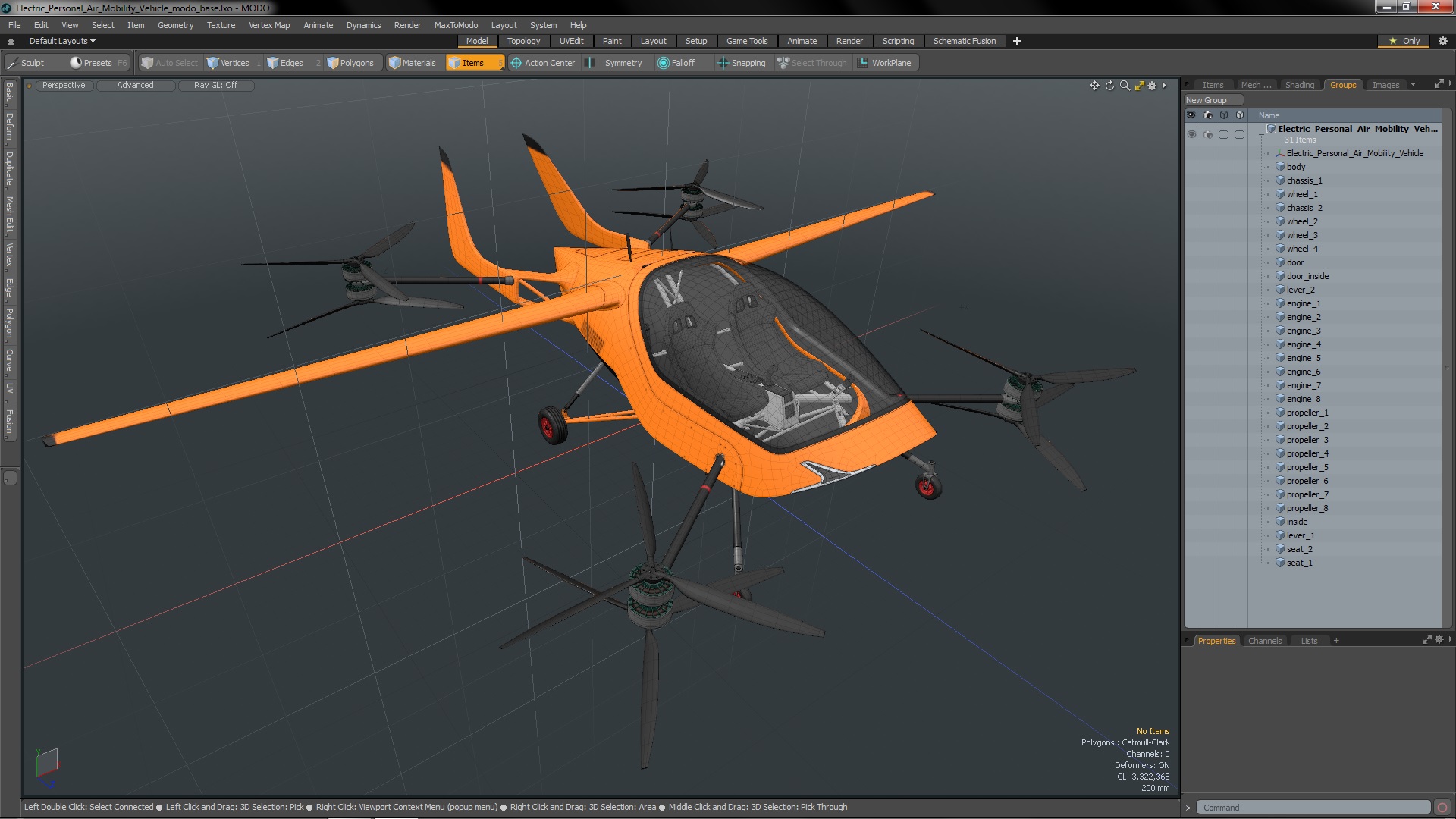 3D Electric Personal Air Mobility Vehicle model