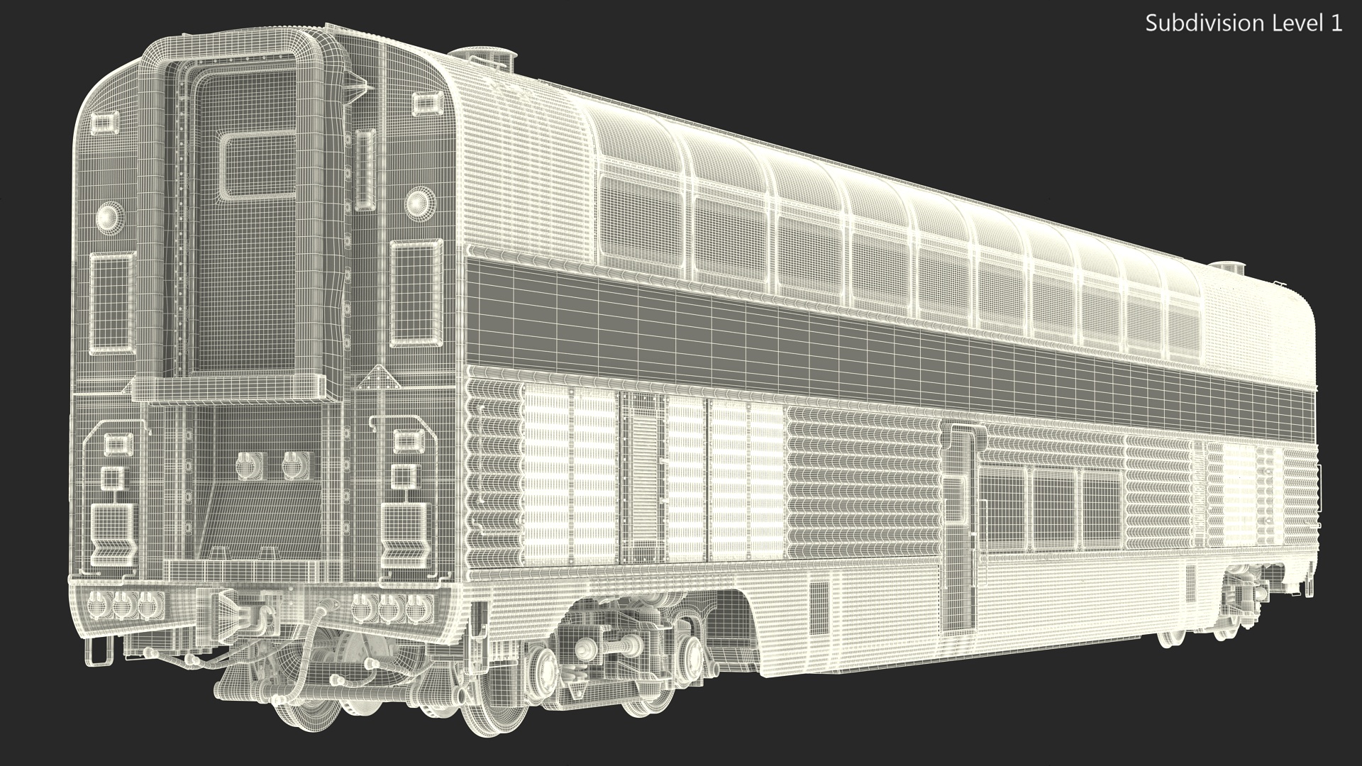 Double Decker Rail Car 3D