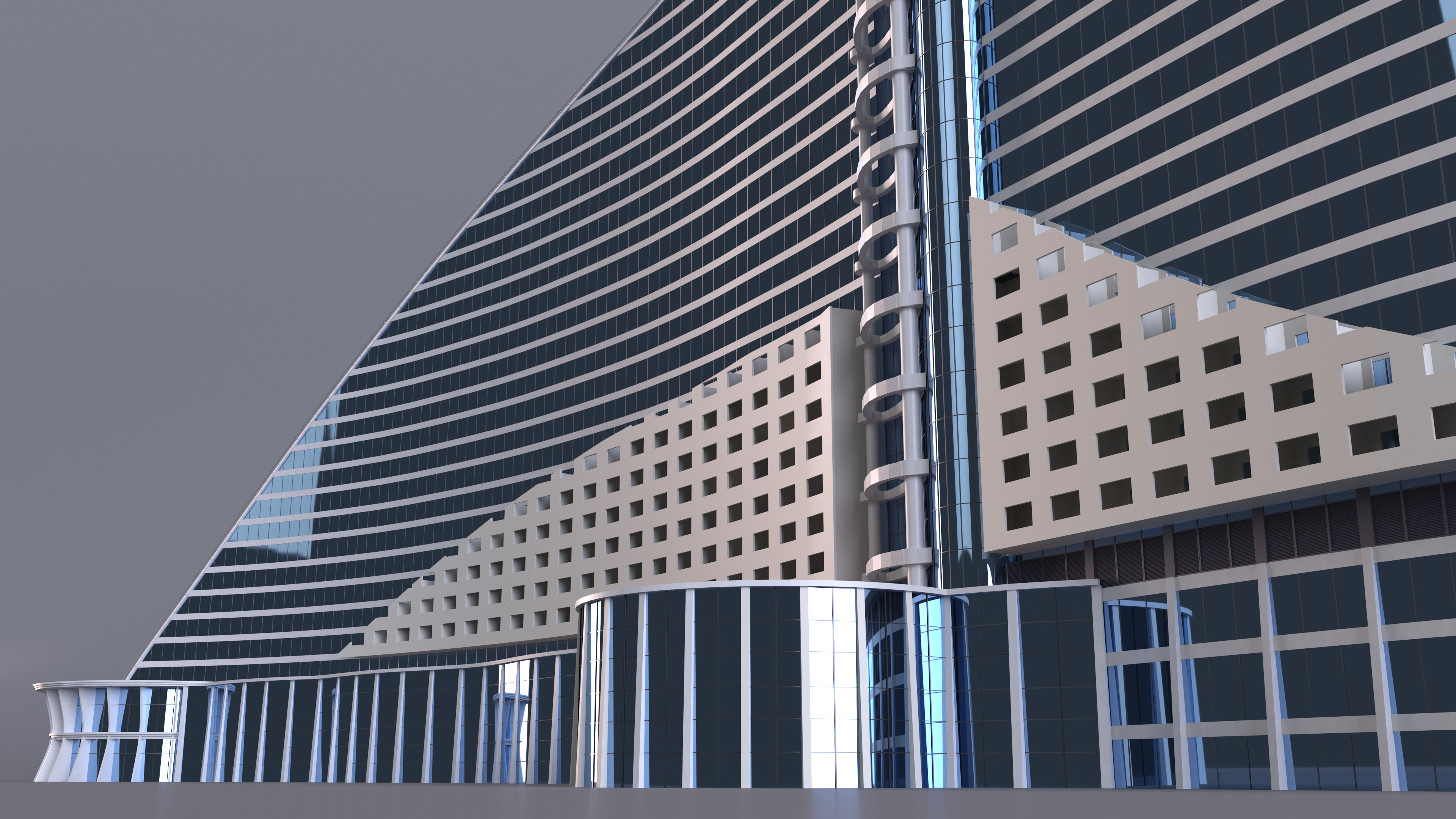 3D model Luxury Hotel Building Exterior