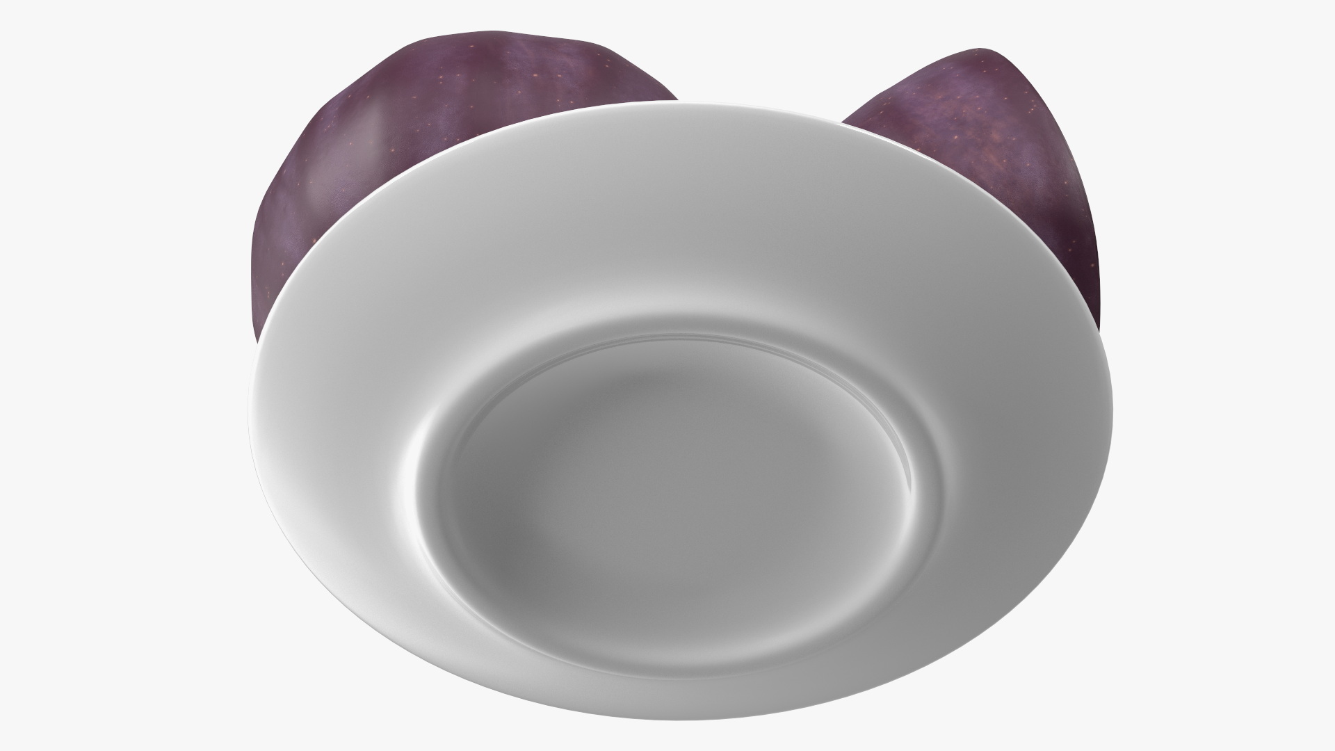 3D Fresh Riped Fig Whole Quarter and Half on Saucer model