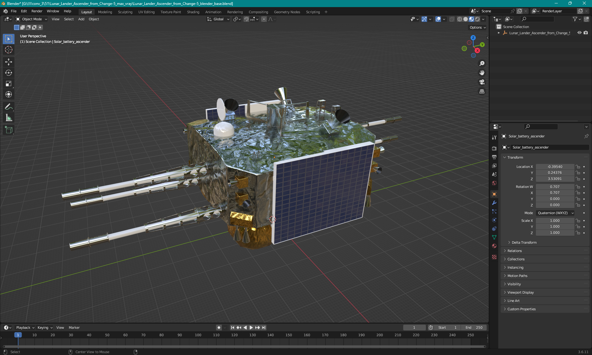 3D model Lunar Lander Ascender from Change-5