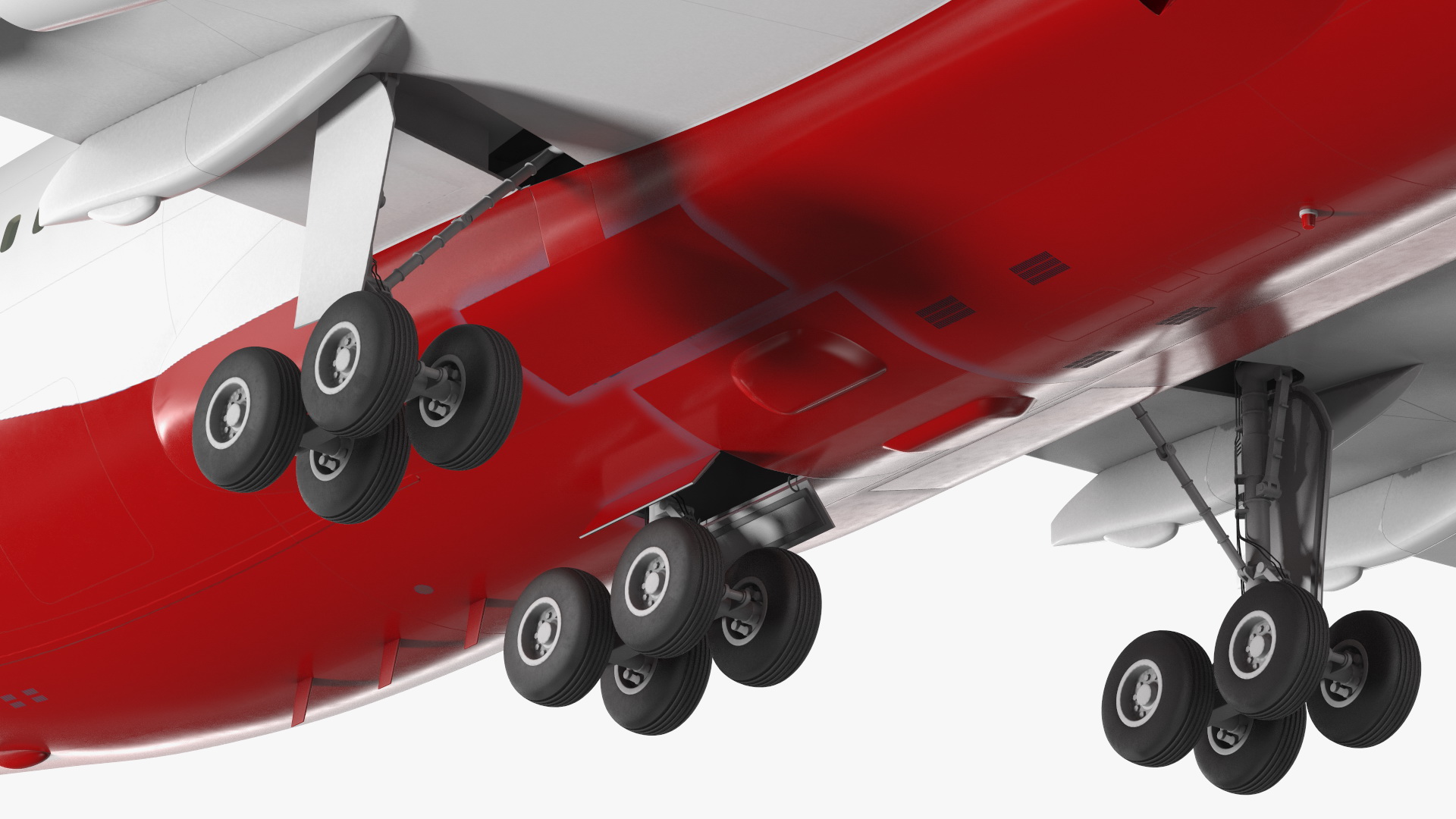 3D Long Range Plane Red Simple Interior Rigged model