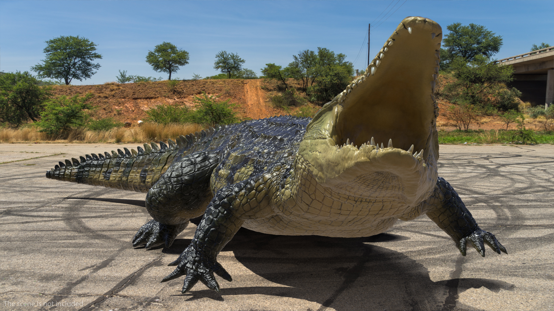 Animated Crocodile Attack Rigged 3D